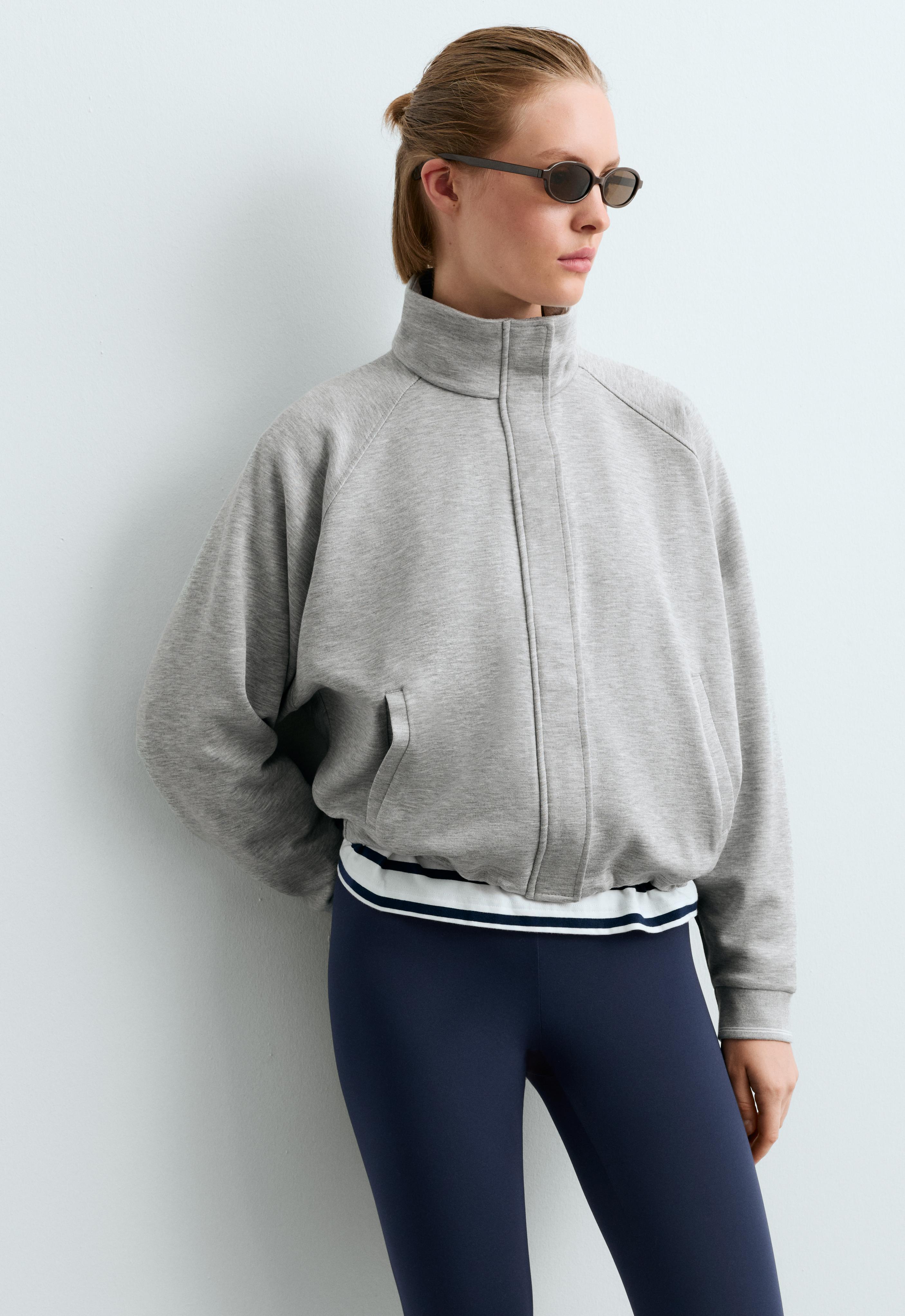 Veste col montant en piqué Veste col montant en piqué