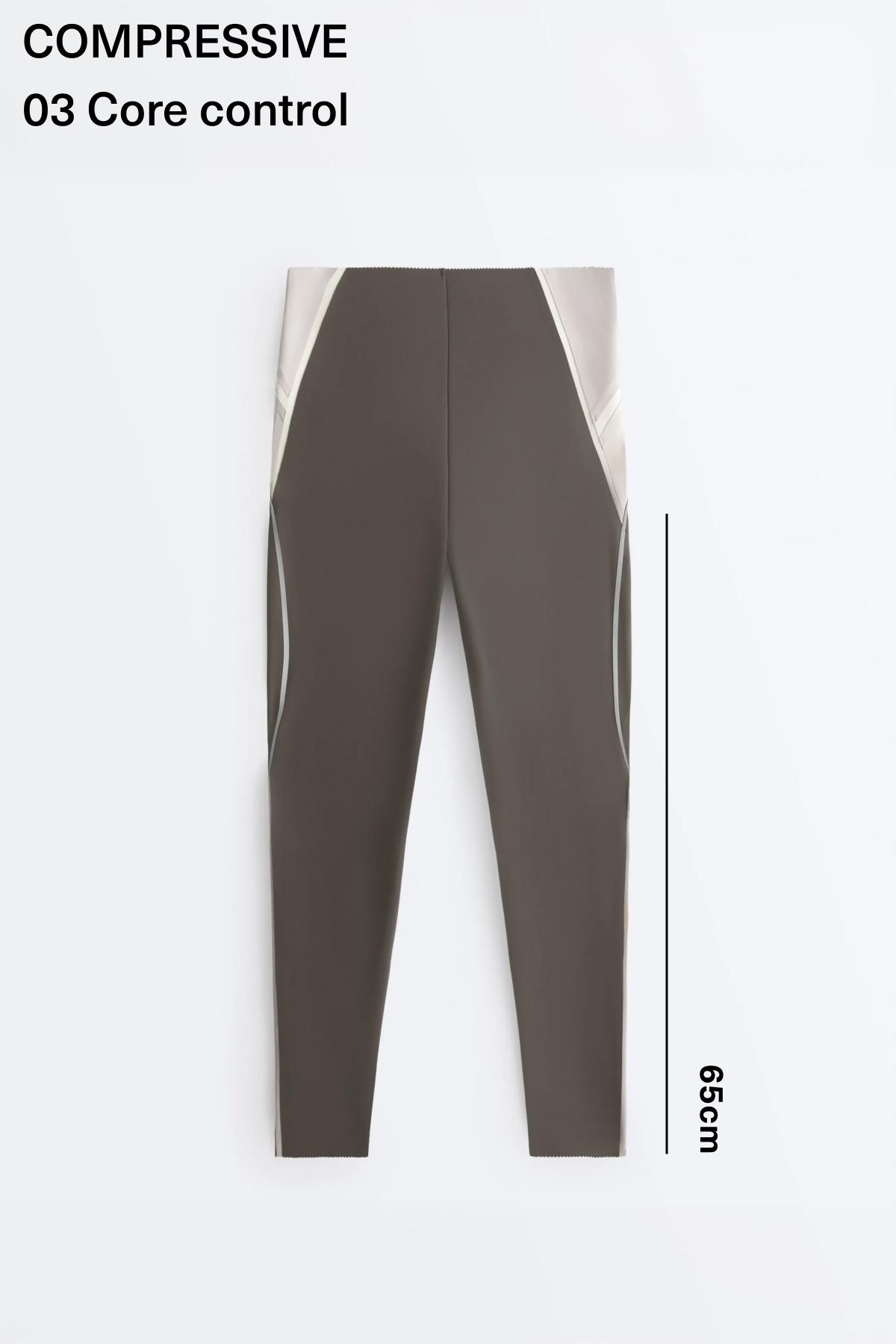 High-rise Compressive reflective core control ankle-length leggings — CHARCOAL GREY