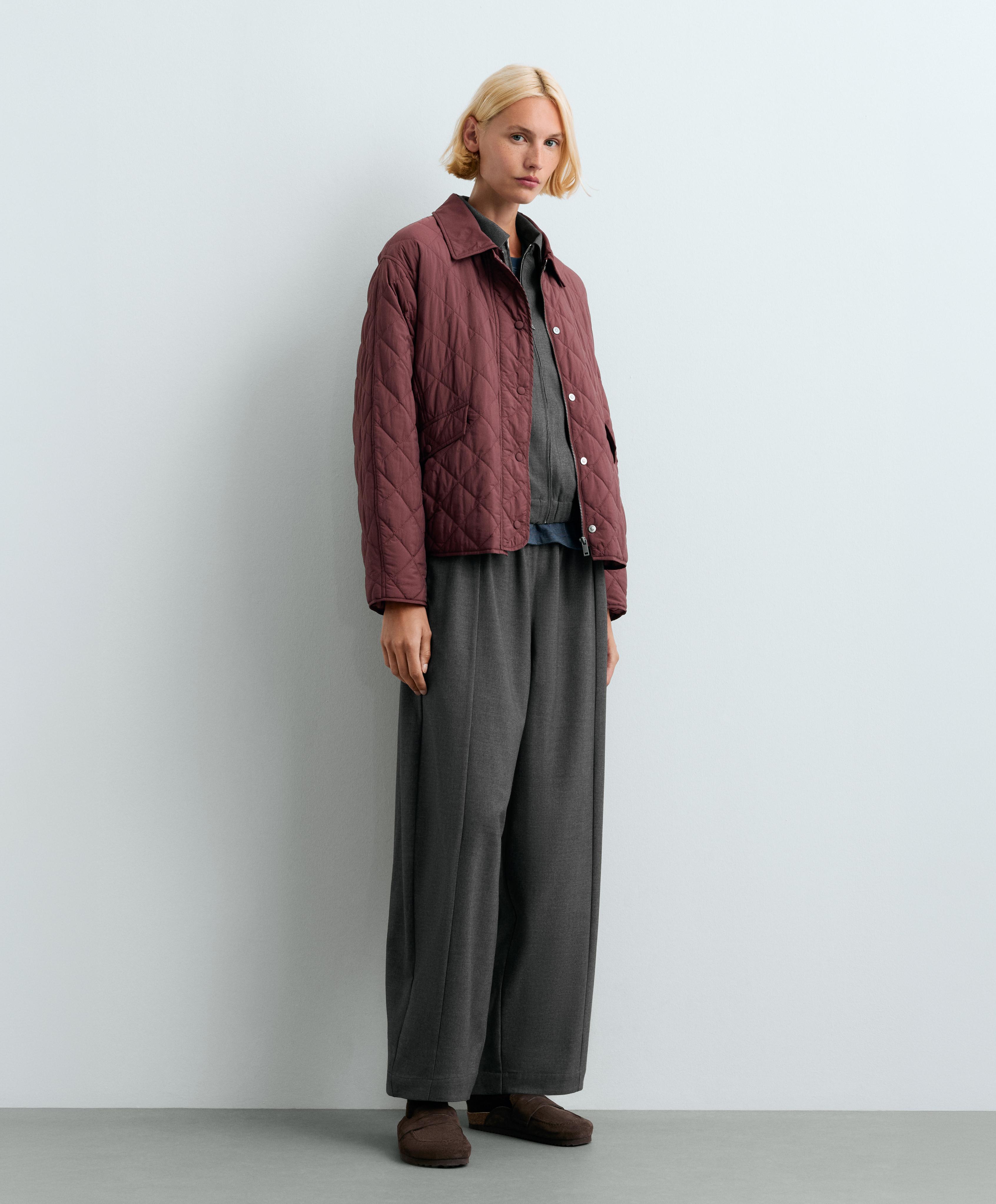 FELLEX® AEROGEL midi boxy padded jacket — BURGUNDY