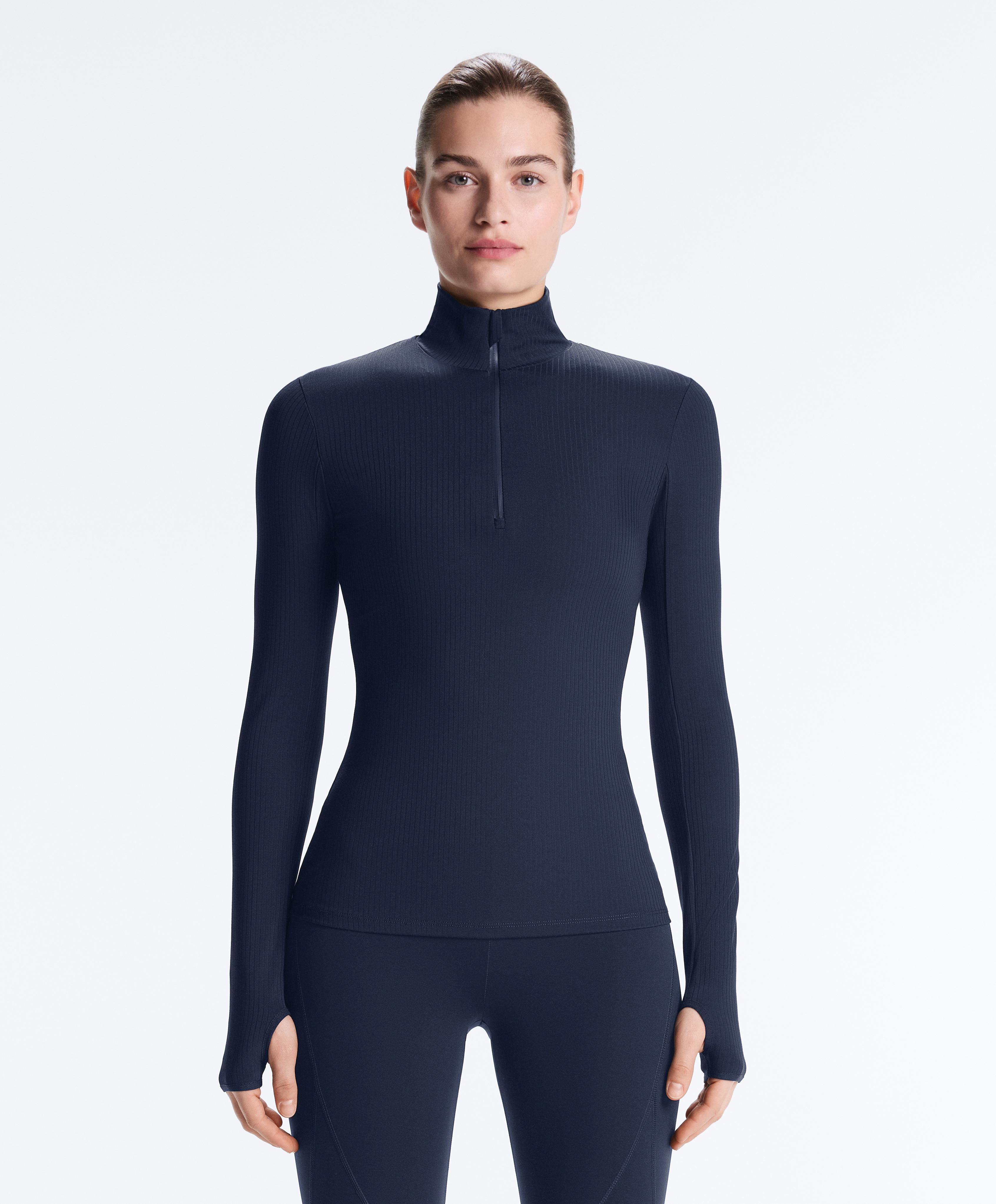 Thermal base layer rib T-shirt — NAVY BLUE