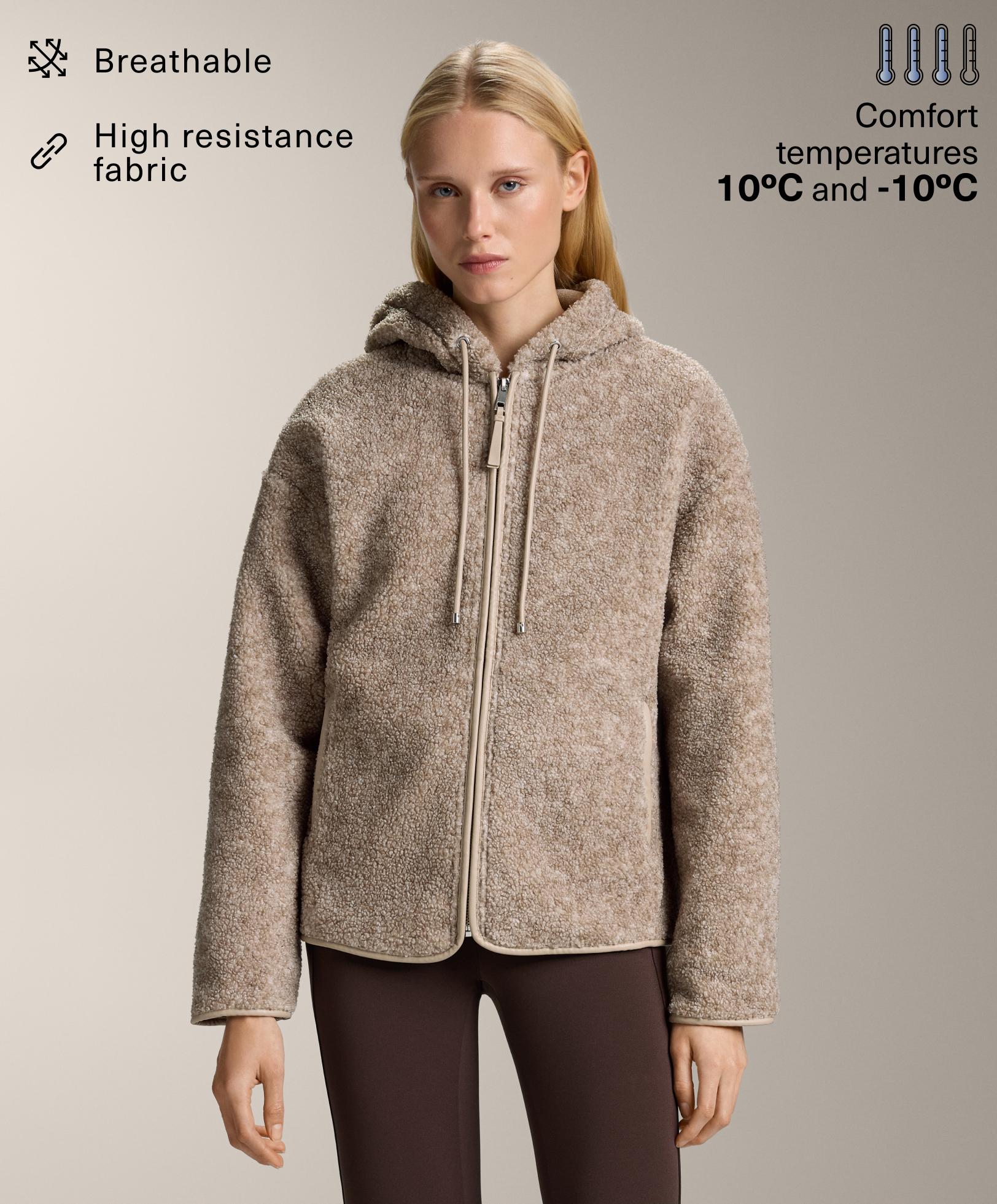 Faux-shearling hooded jacket - Sale