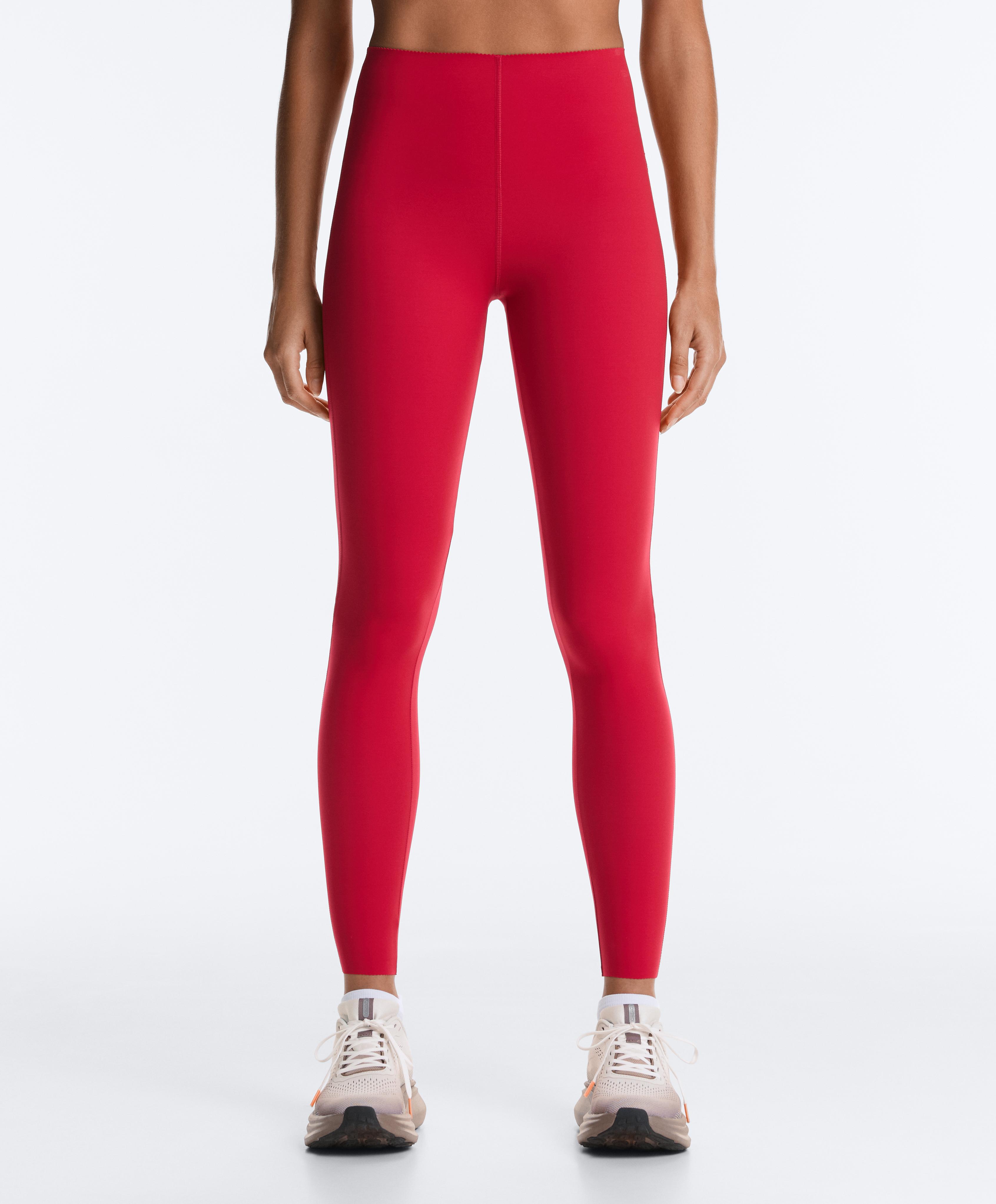High-waisted Extra Compressive core control ankle-length leggings — RED