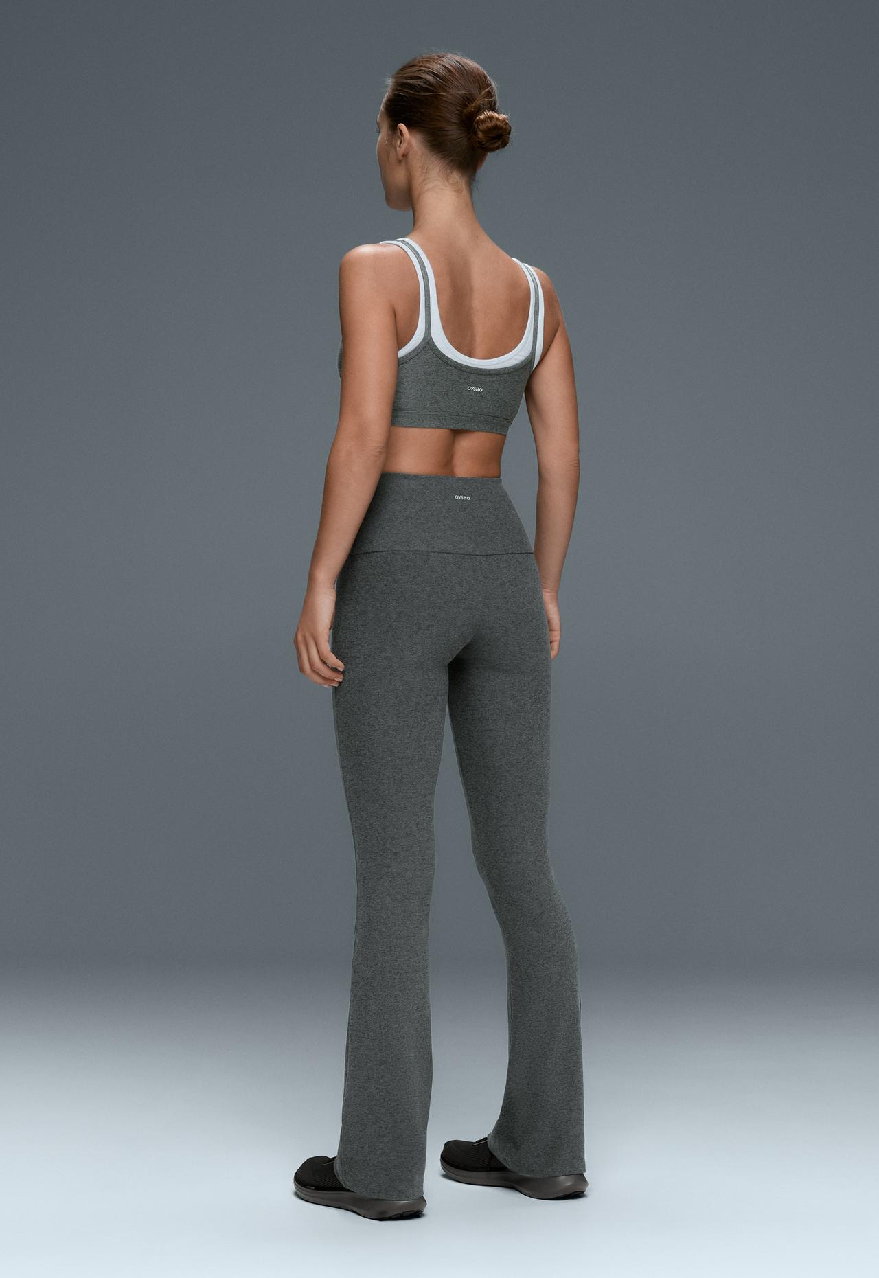 High-rise Comfortlux flare trousers — DARK GREY MELANGE