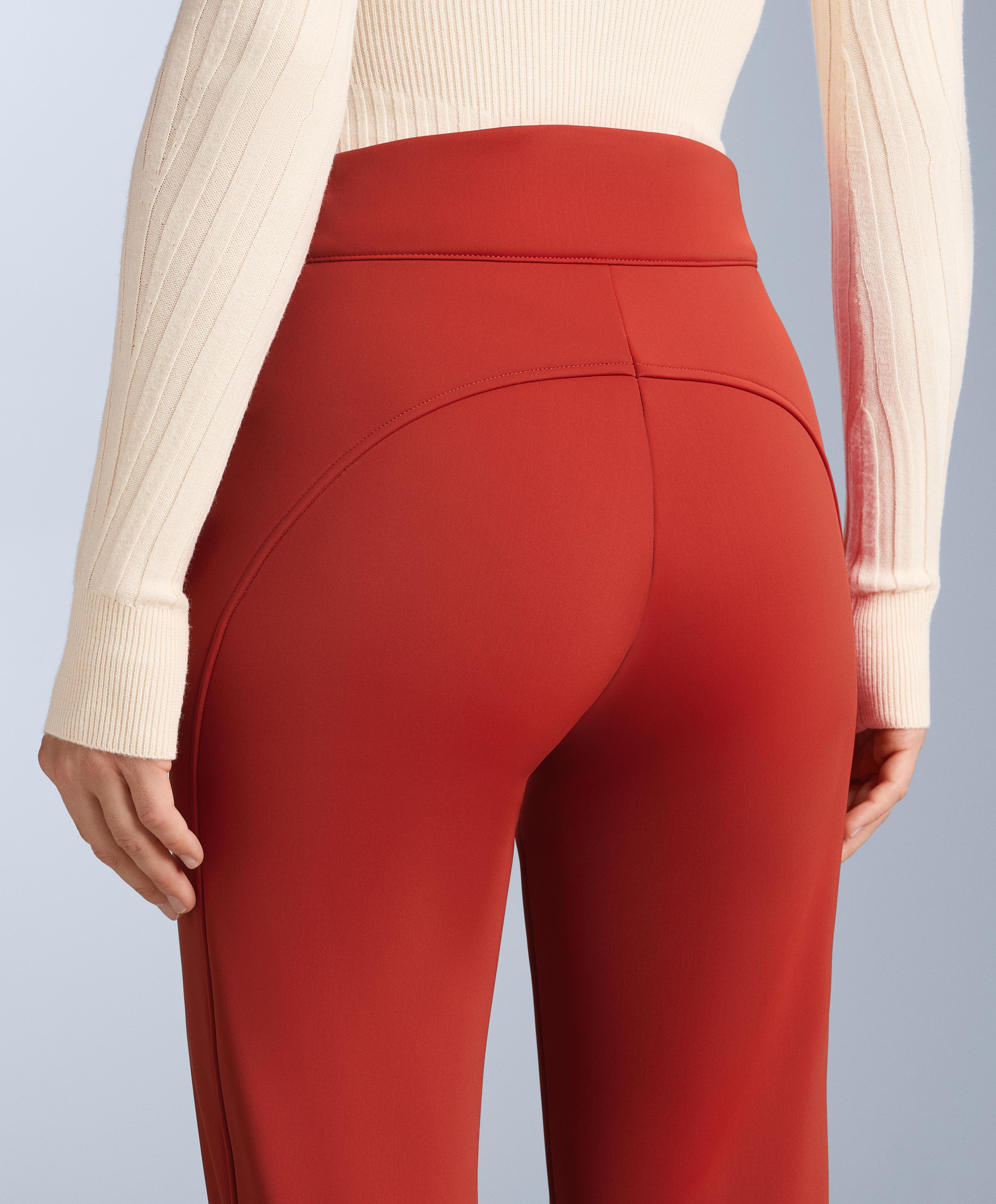 Water-resistant flare stretch SKI trousers — BRIGHT BURNT ORANGE 