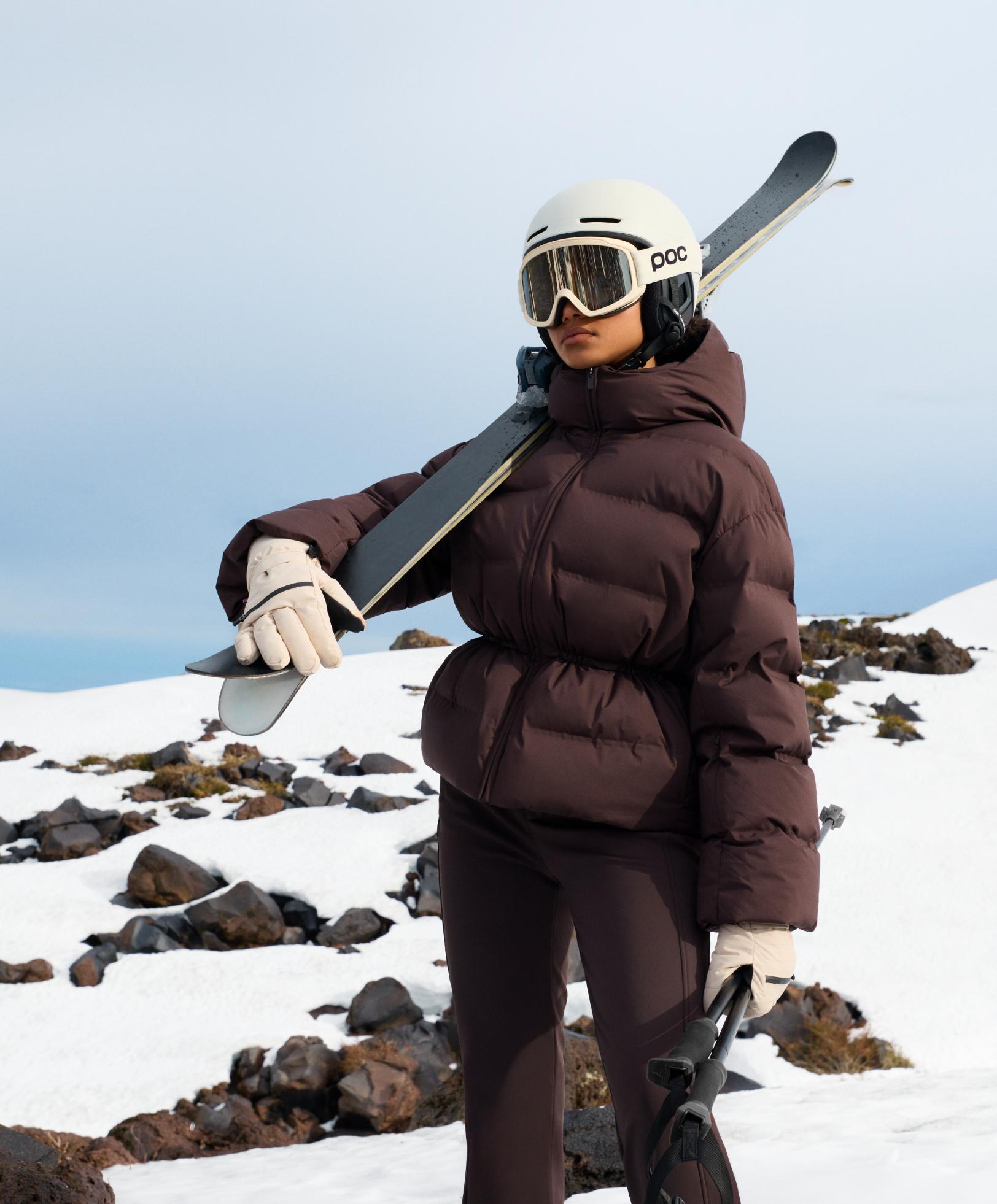 Lightweight padded jacket with 80% down and 20% MINARDI PIUME SKI water-resistant filling — DARK BROWN