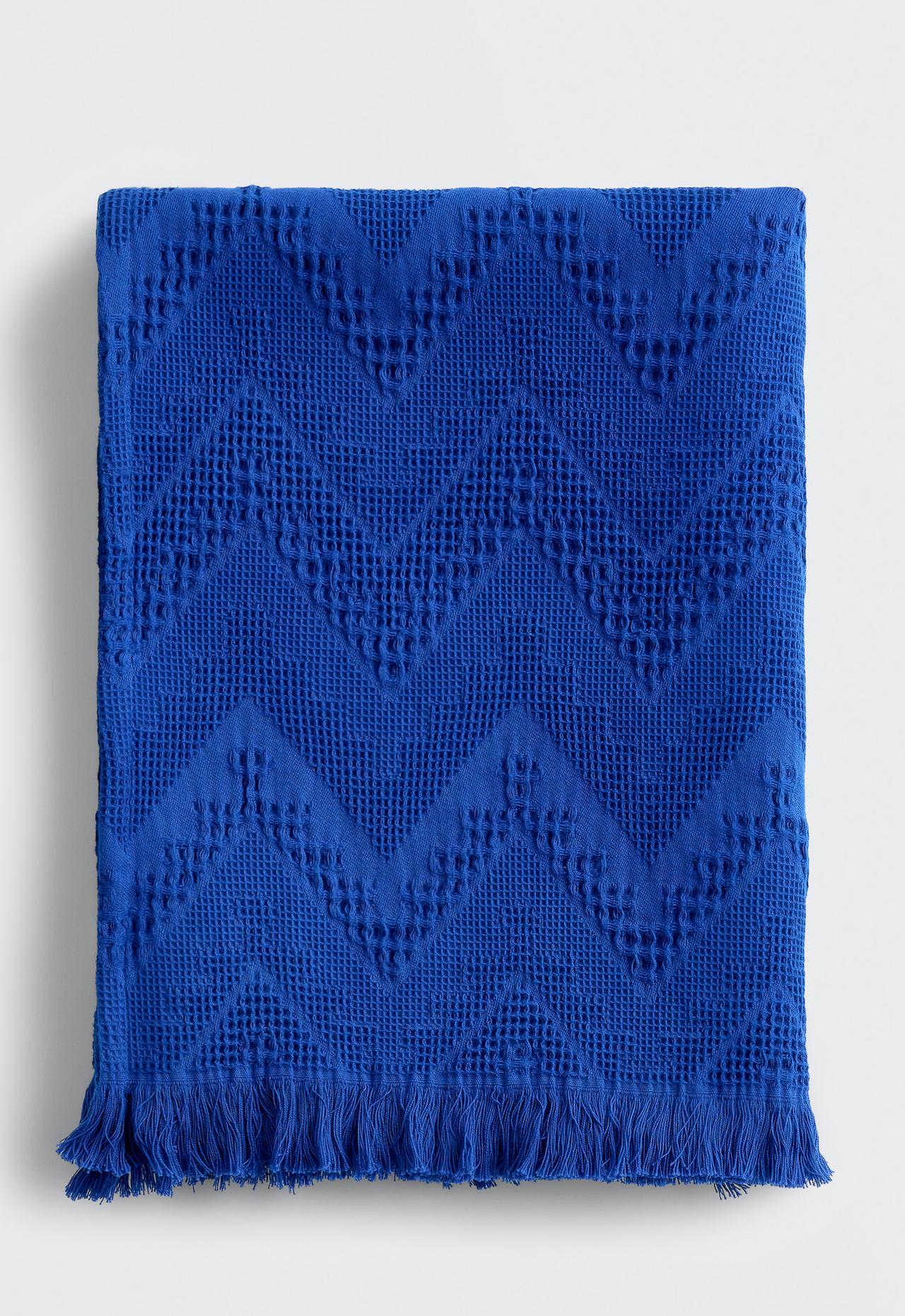 100% cotton chevron towel — KLEIN BLUE