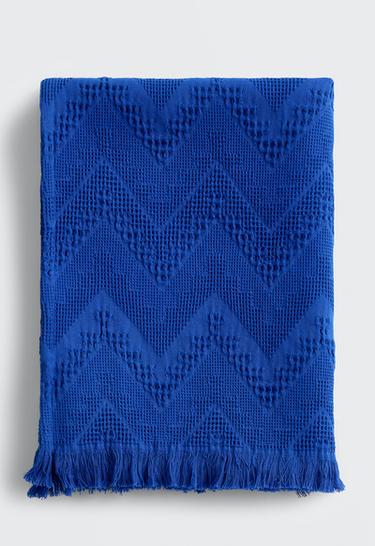 100% cotton chevron towel — KLEIN BLUE 2