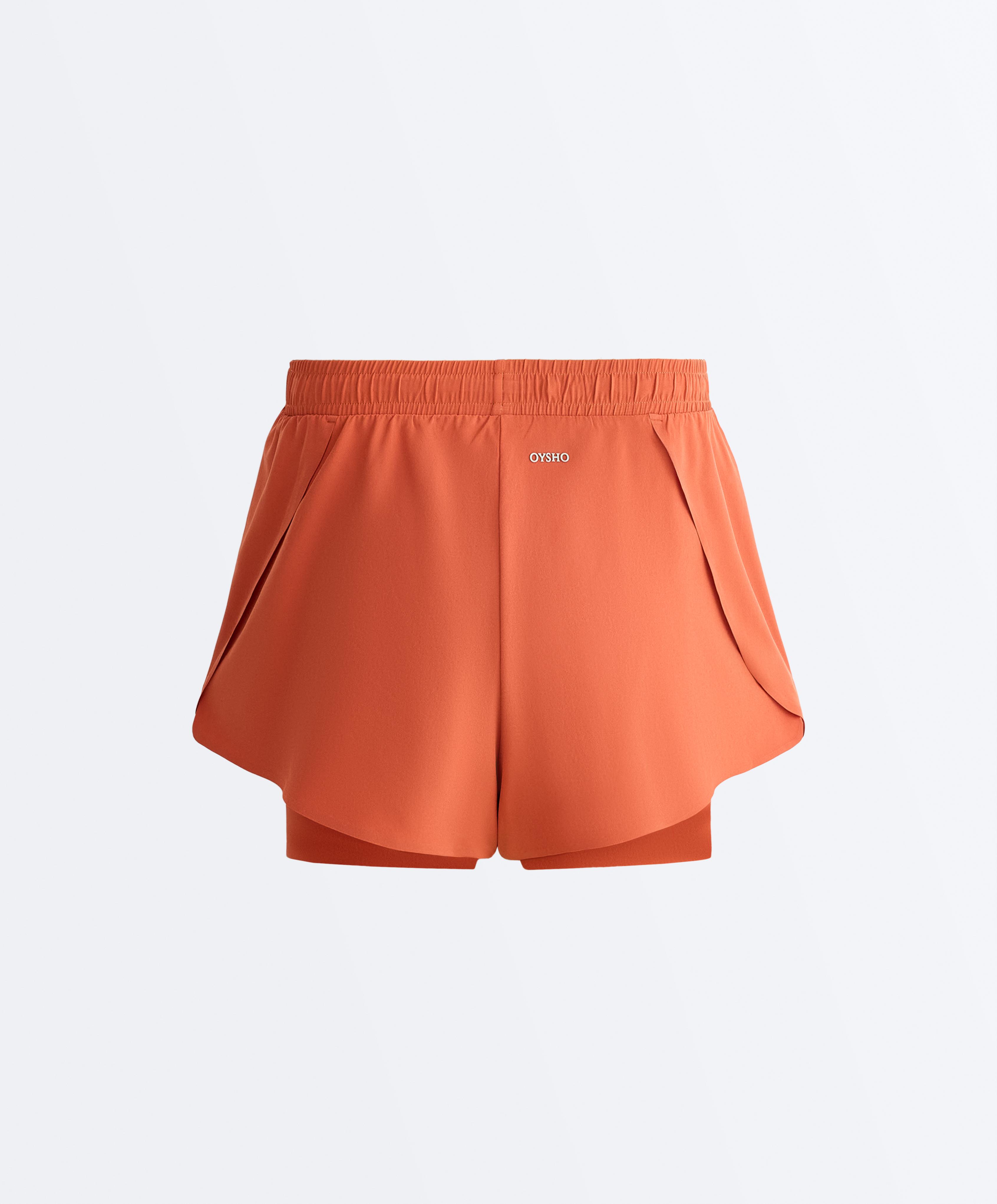 Light Touch 2-in-1 mid-rise shorts — TERRACOTTA