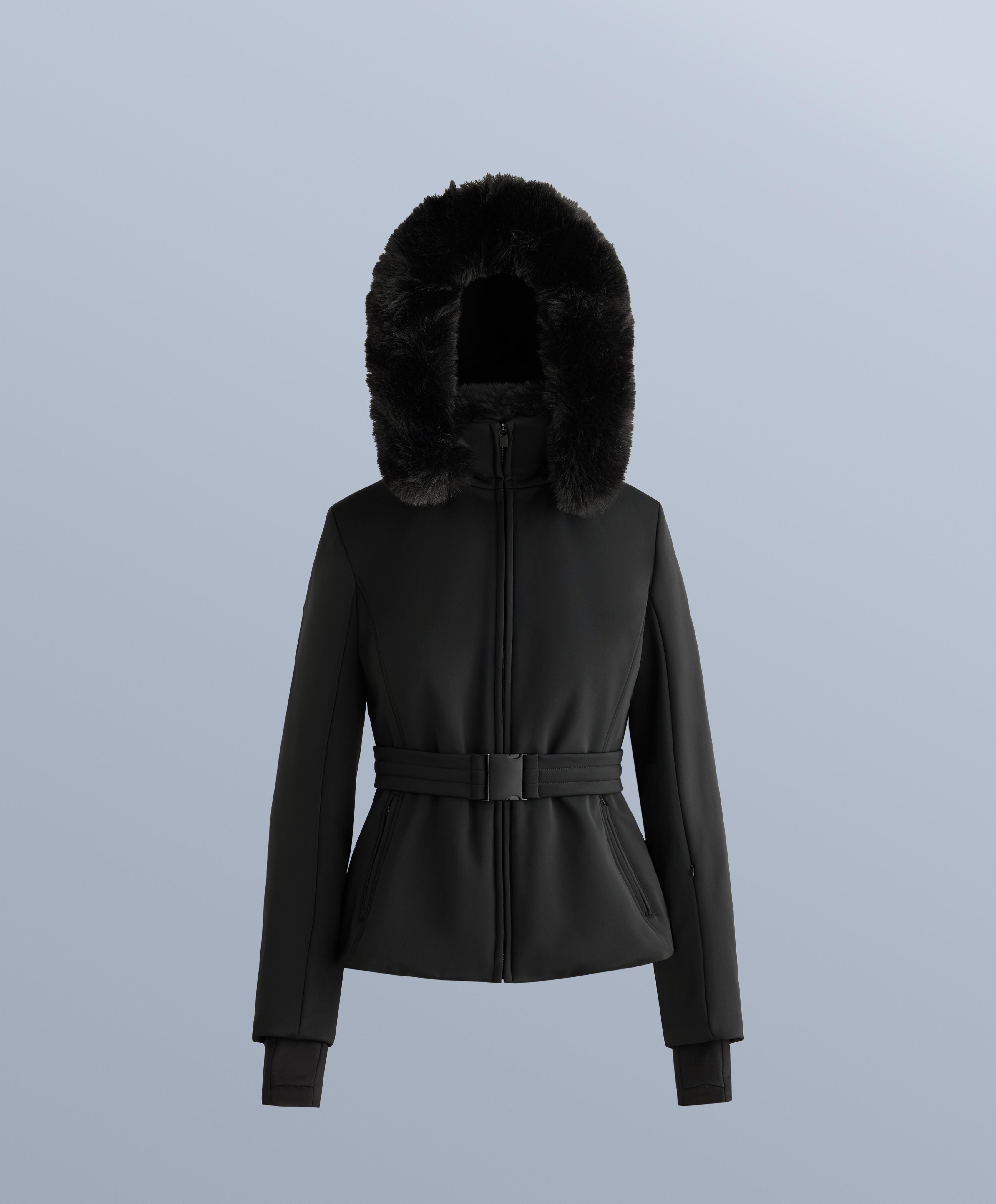 Primaloft® SKI water-resistant super-slim fit jacket — BLACK