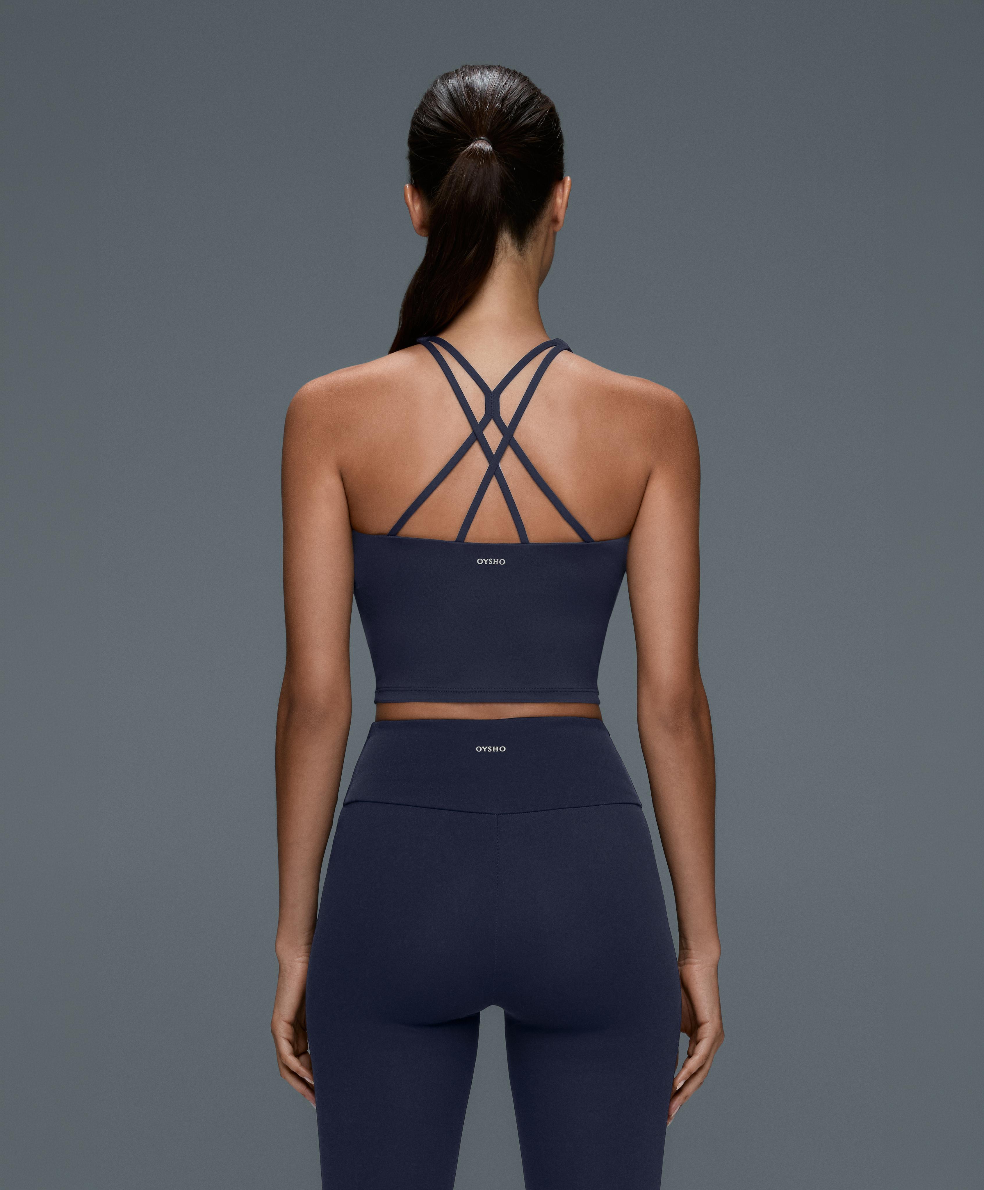 Comfortlux strappy tank top with cups — NAVY BLUE