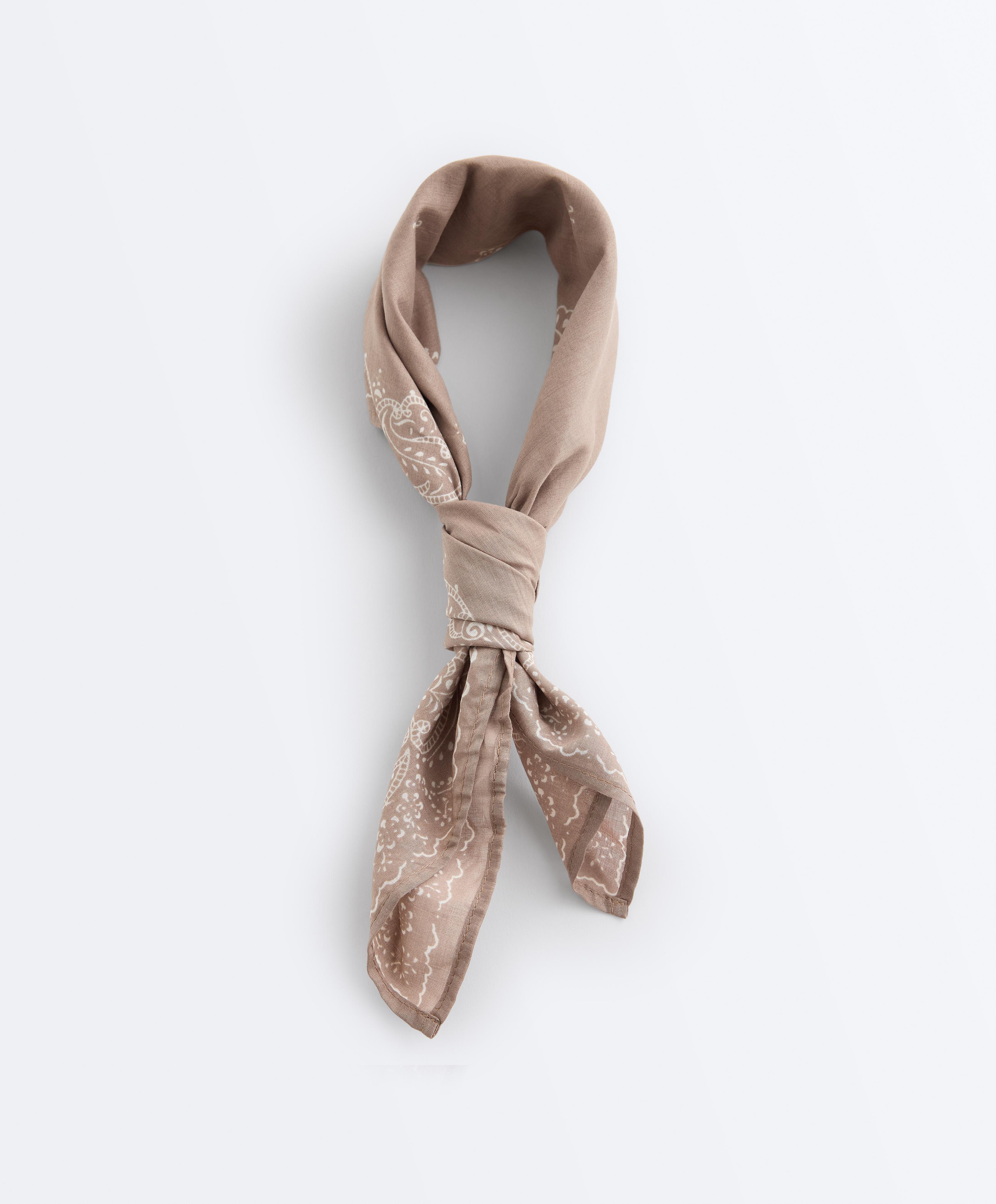 Printed 100% cotton bandana — MINK