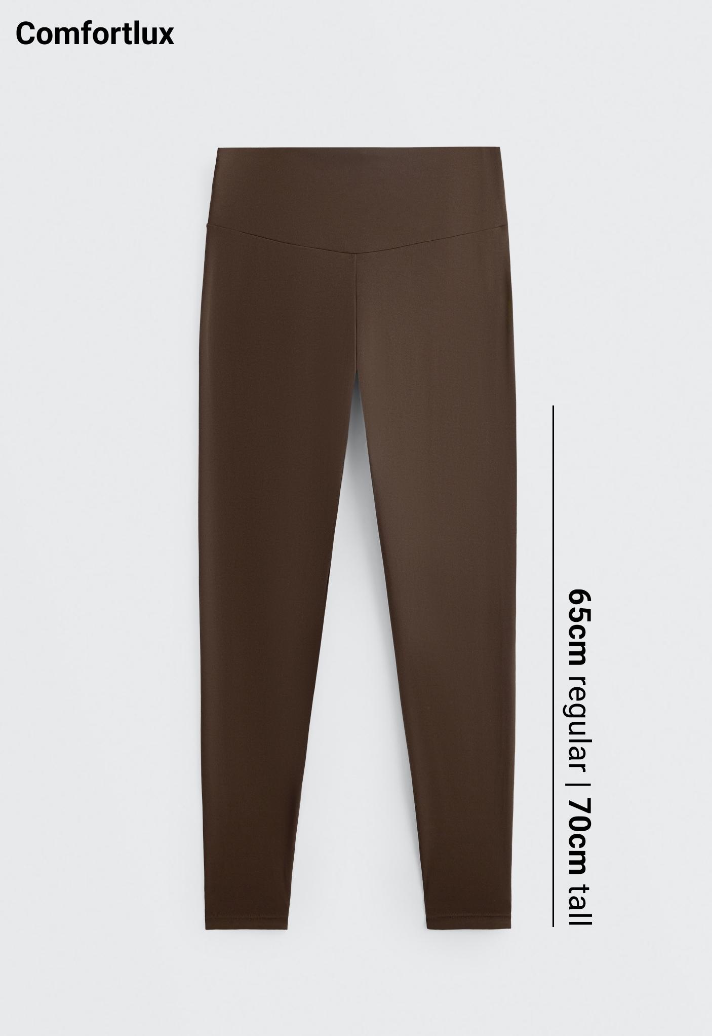 Comfortlux high-waisted ankle-length leggings — DARK BROWN