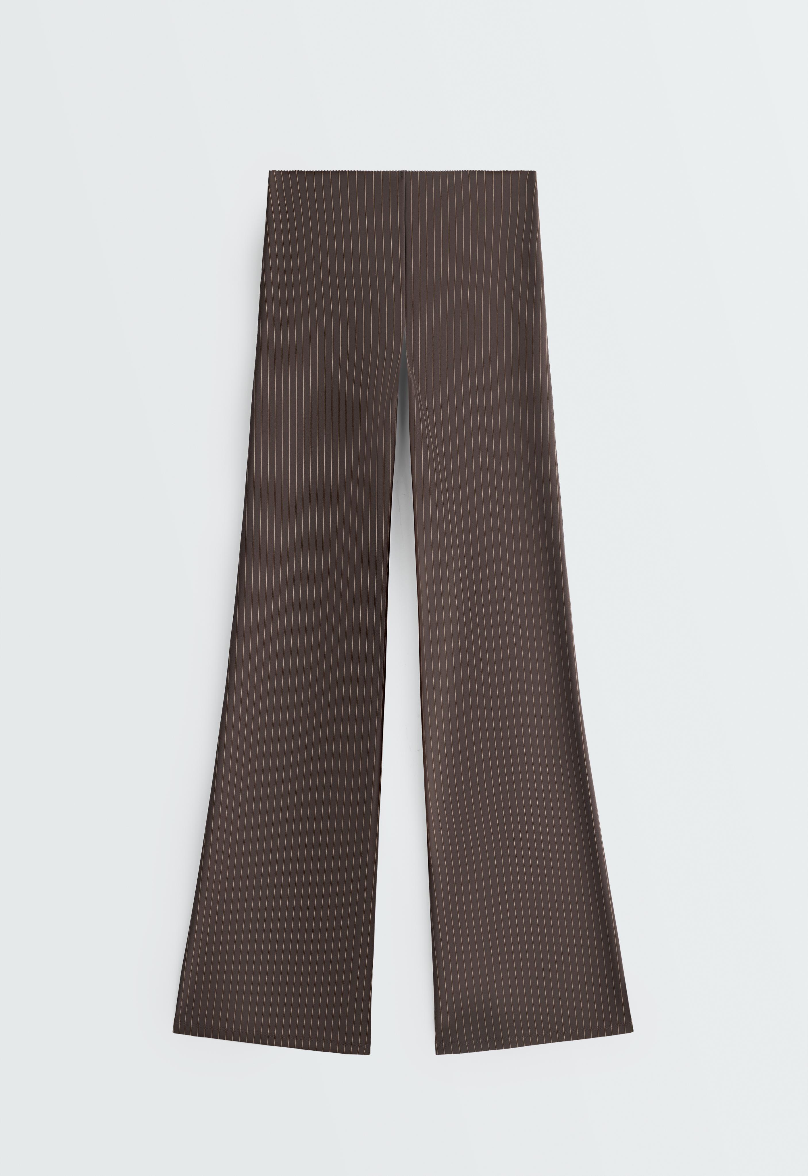 Compressive Core Control high-rise pinstripe flare trousers — BROWN