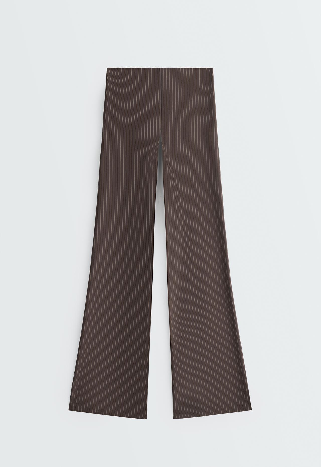 Compressive Core Control high-rise pinstripe flare trousers — BROWN