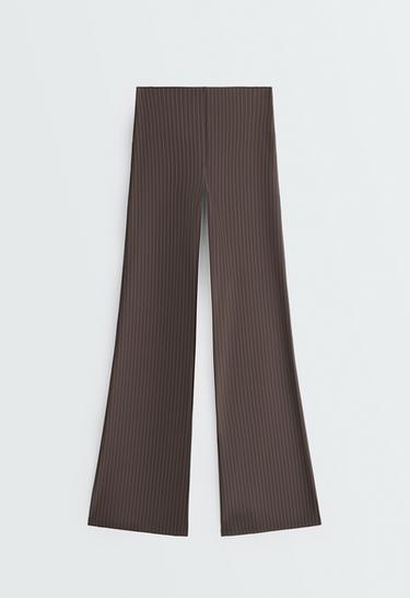 Compressive Core Control high-rise pinstripe flare trousers — BROWN 7