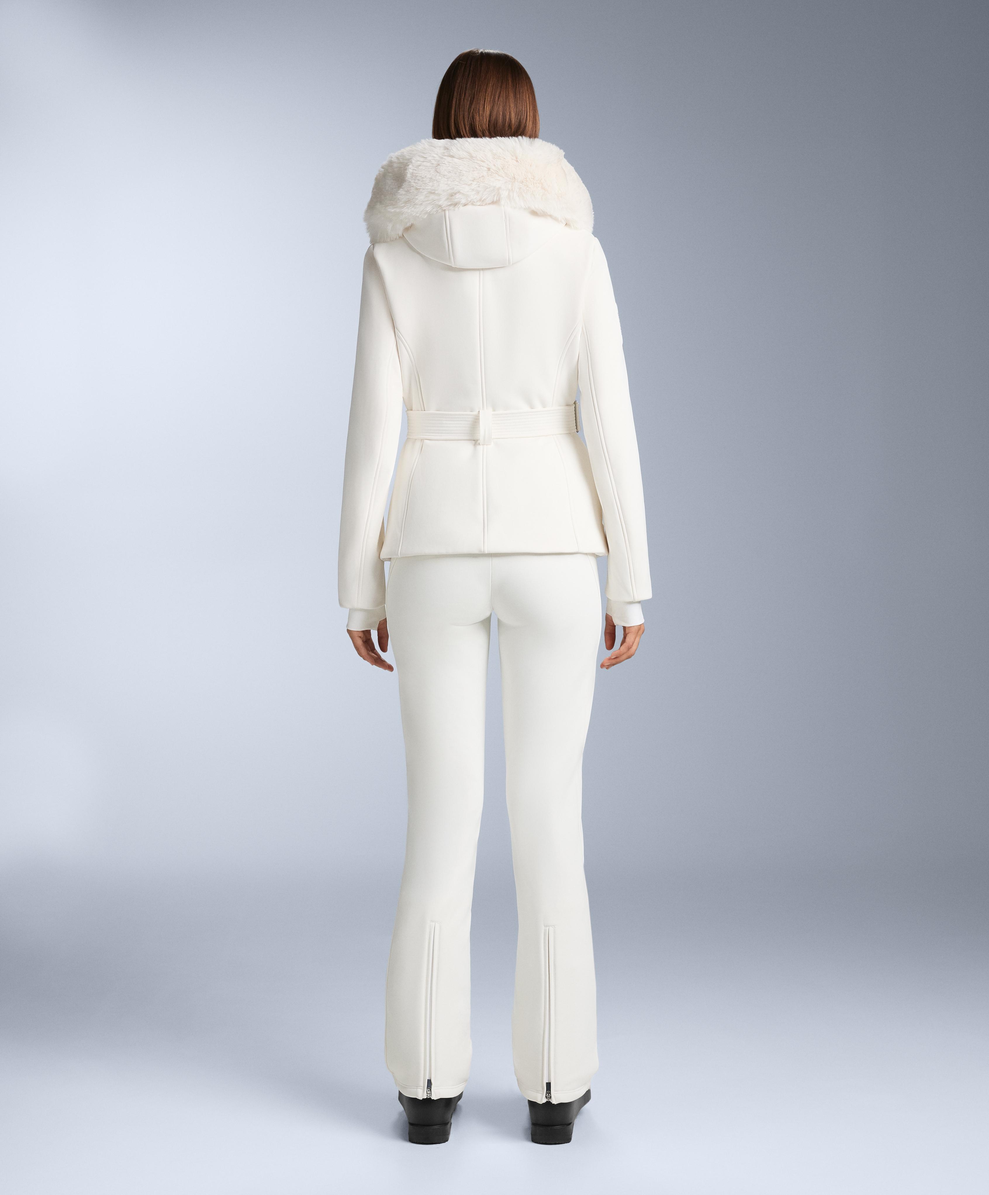 Water-resistant full length flare stretch SKI trousers — WHITE 