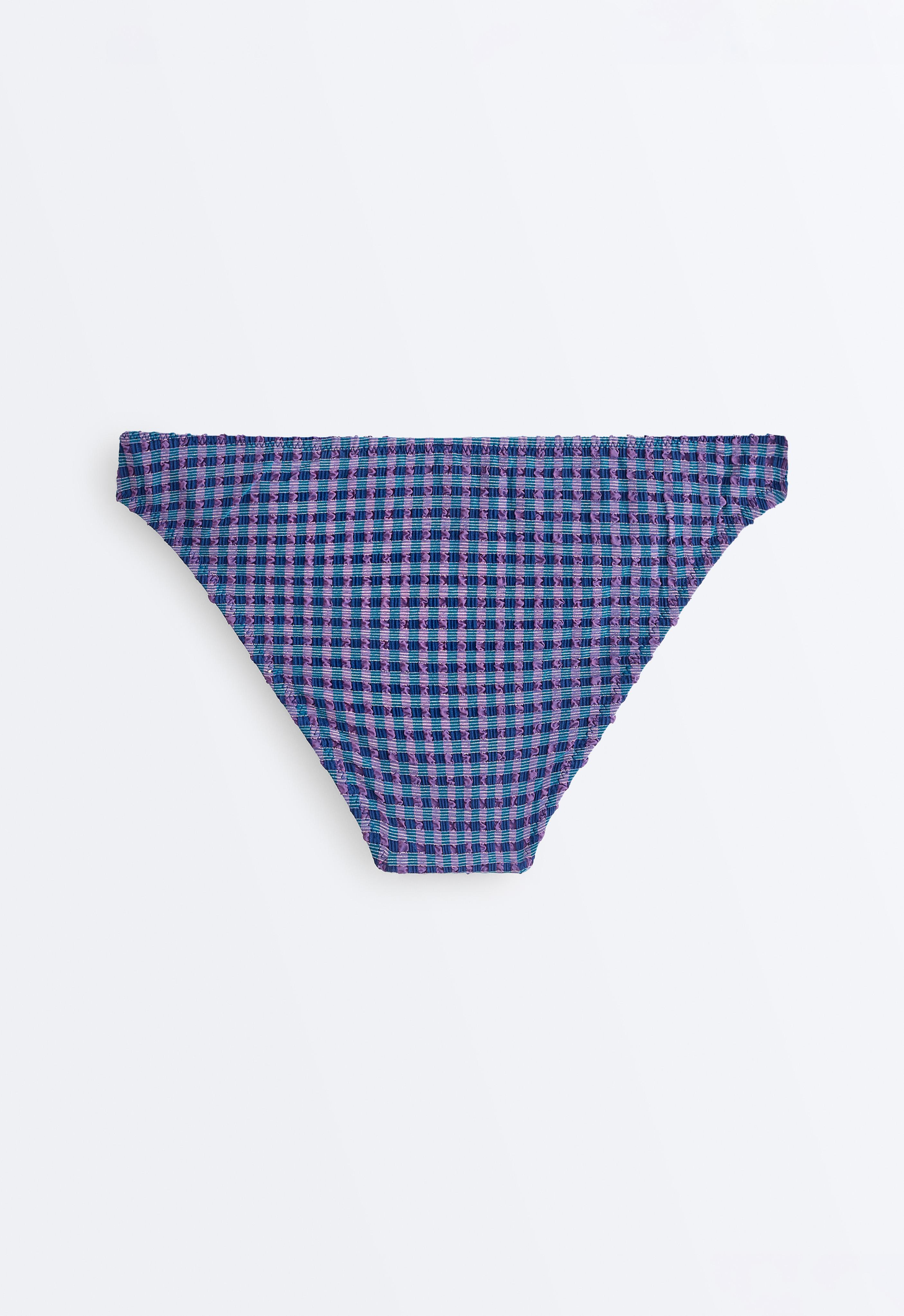 Gingham classic bikini briefs — NAVY BLUE