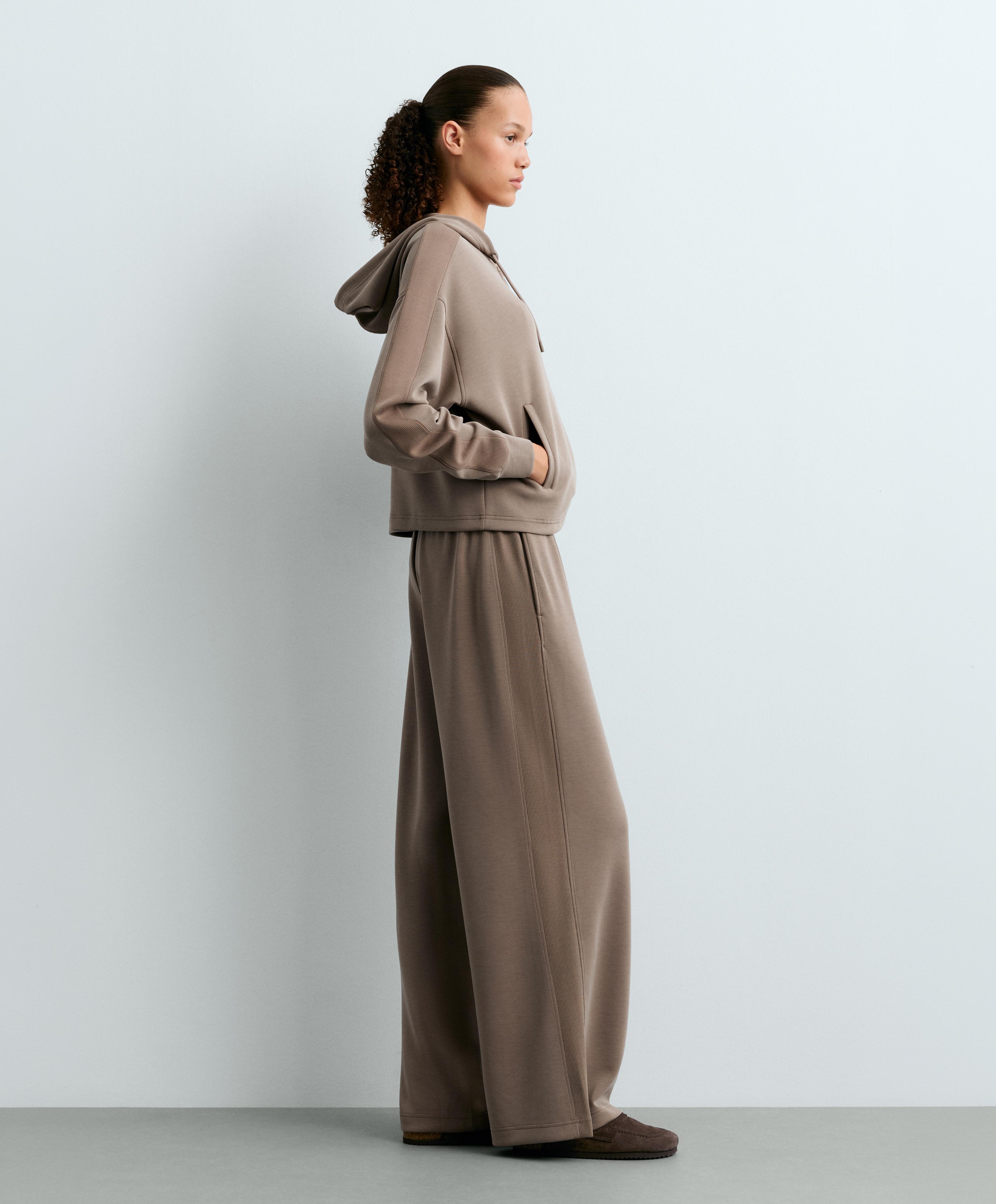 Short hooded jacket with modal — MINK