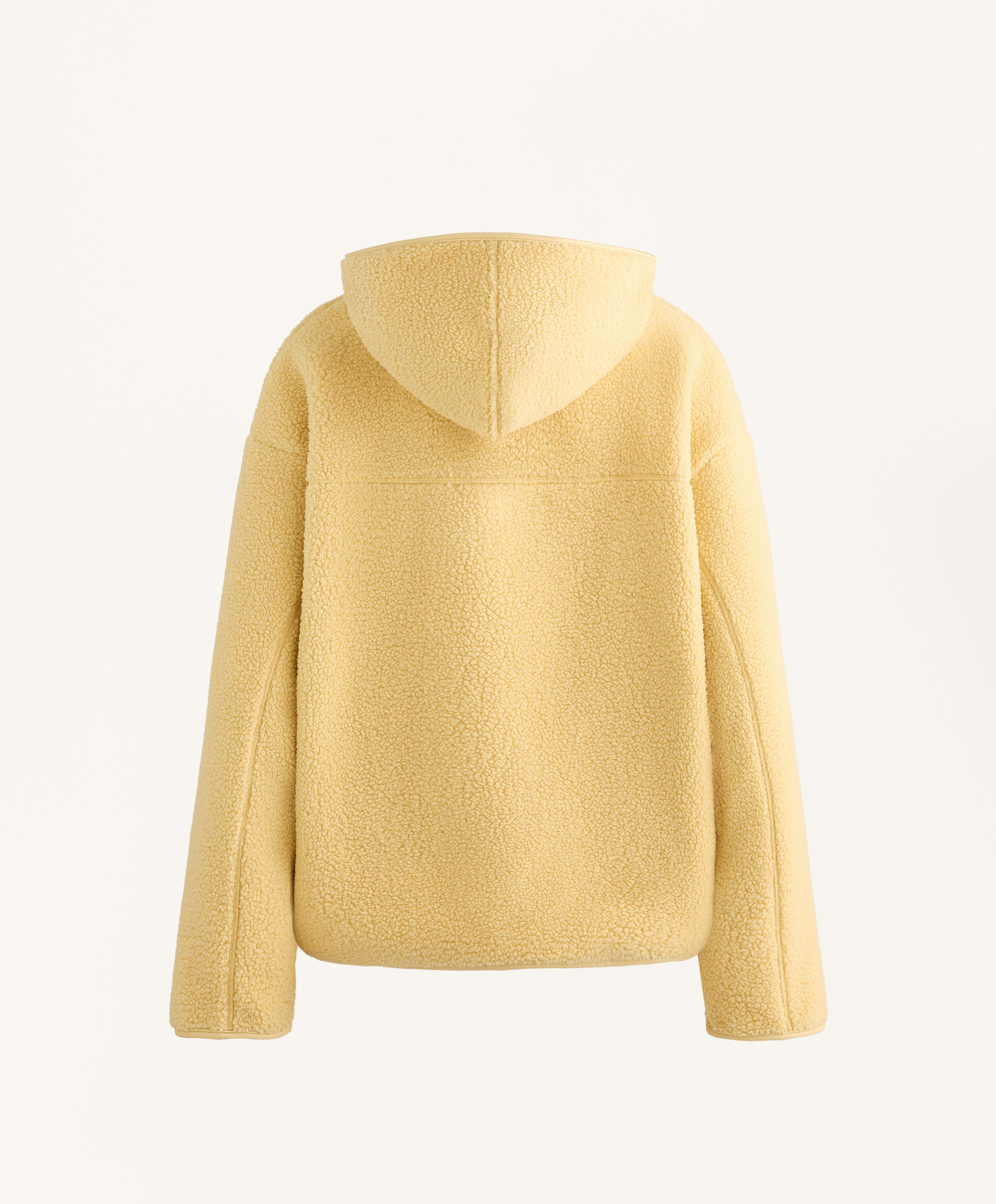 Faux-shearling jacket with hood — YELLOW