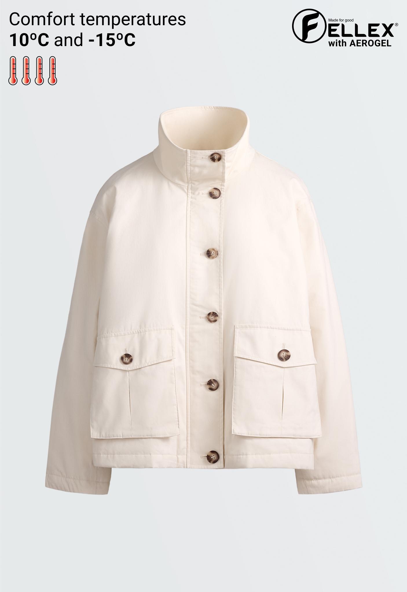 FELLEX® AEROGEL padded canvas jacket — ECRU