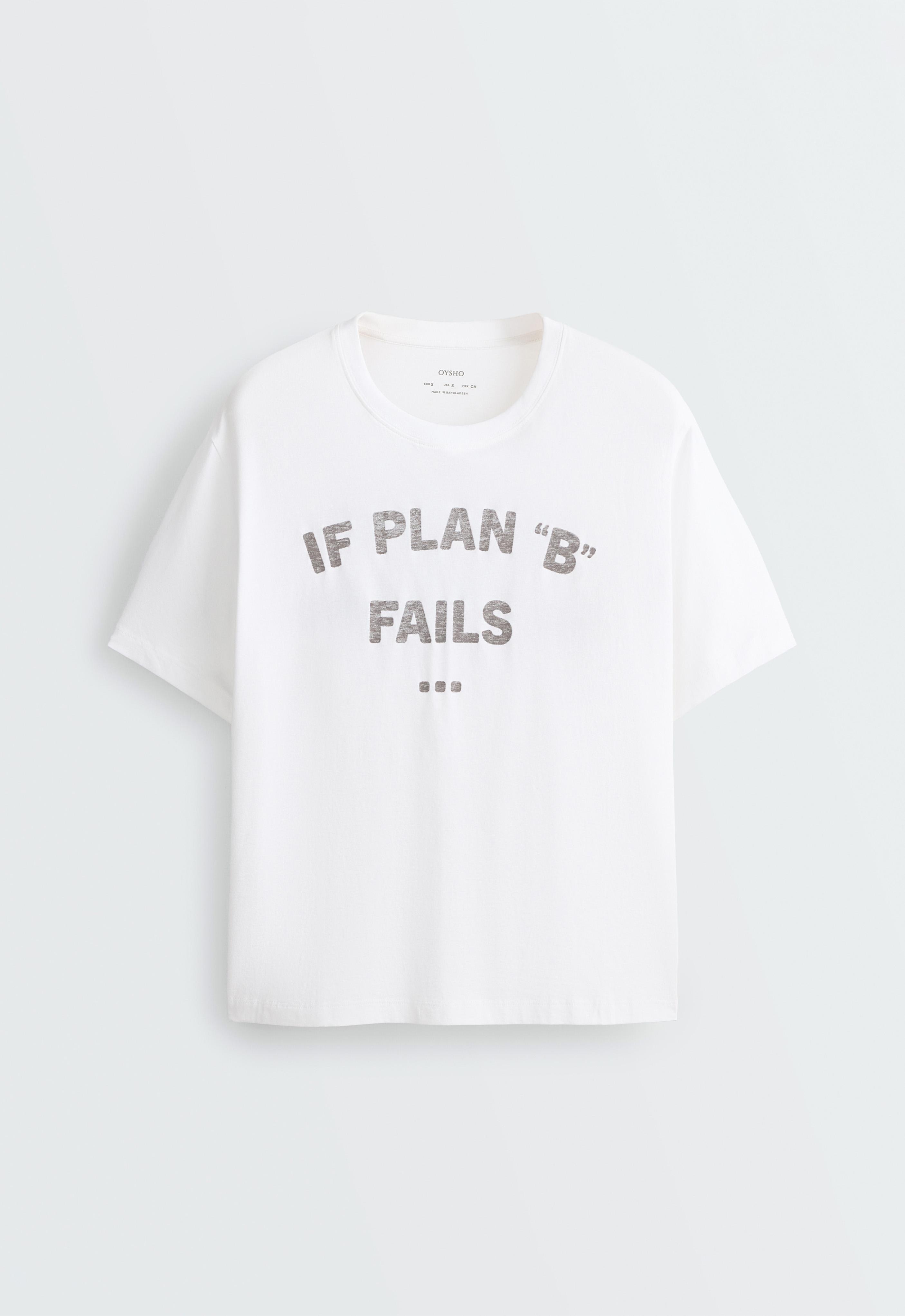 Boxy cotton blend T-shirt with slogan Boxy cotton blend T-shirt with slogan
