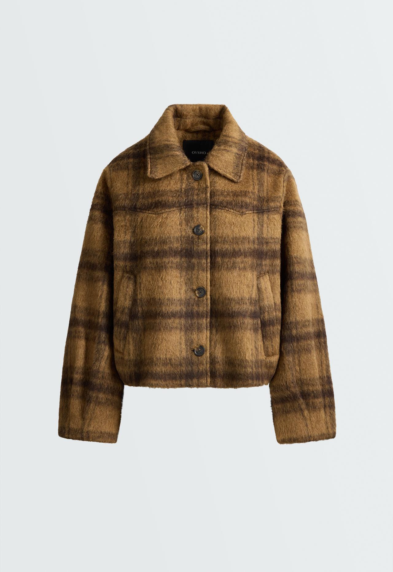 30% wool check jacket — HONEY