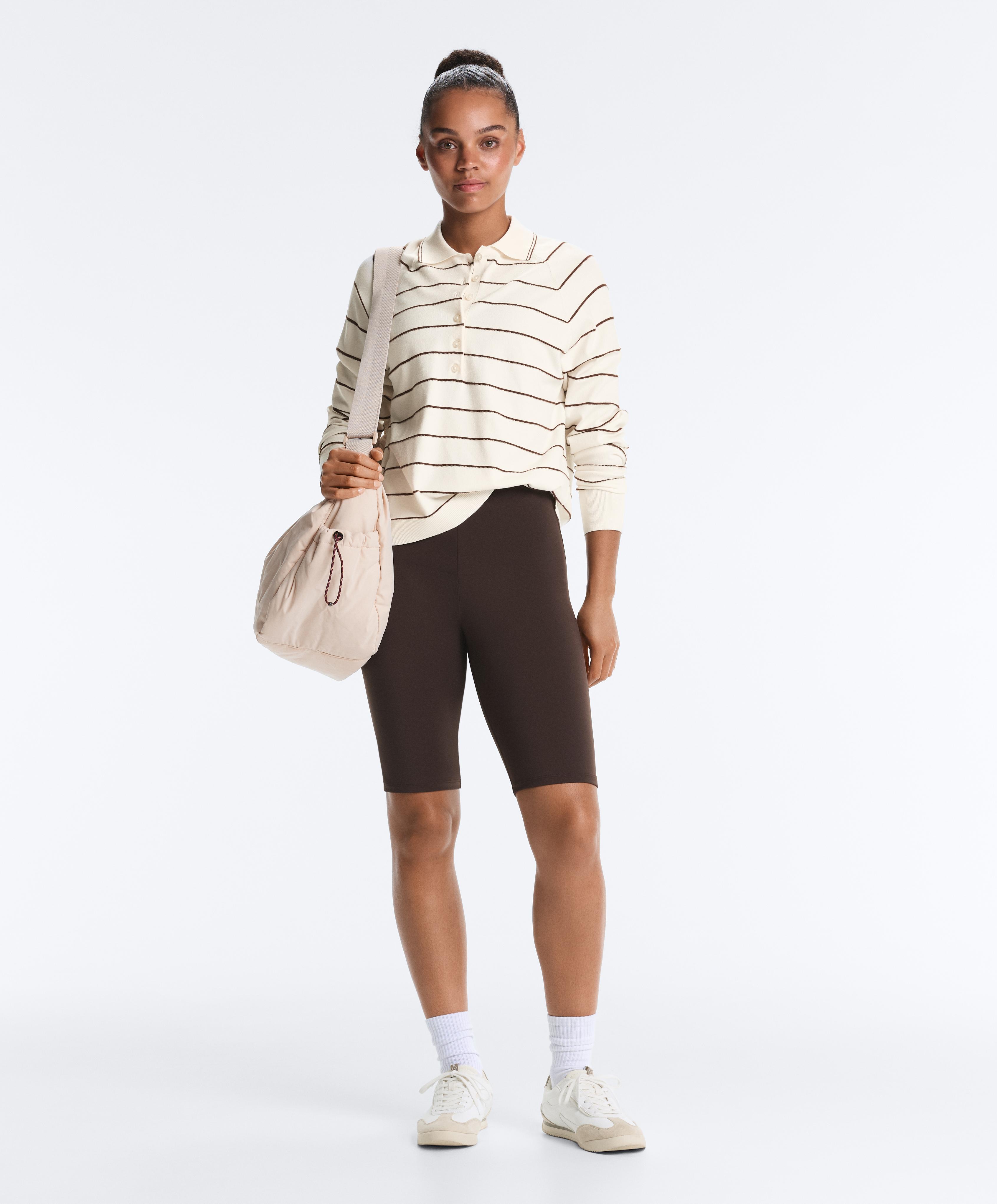High rise Compressive core control 25cm cycle leggings — DARK REDDISH‑BROWN