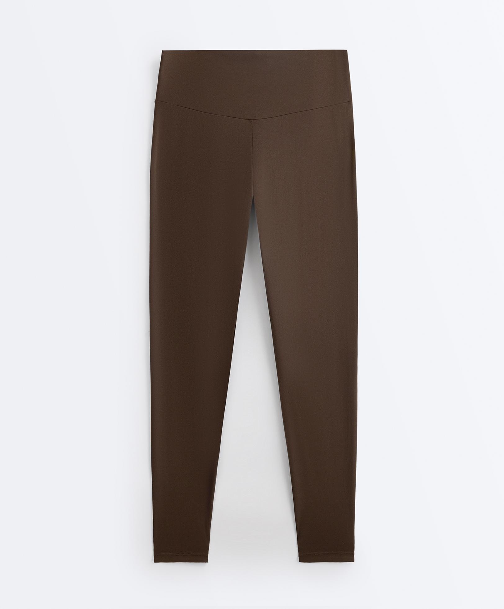Comfortlux high-waisted ankle-length leggings — DARK BROWN