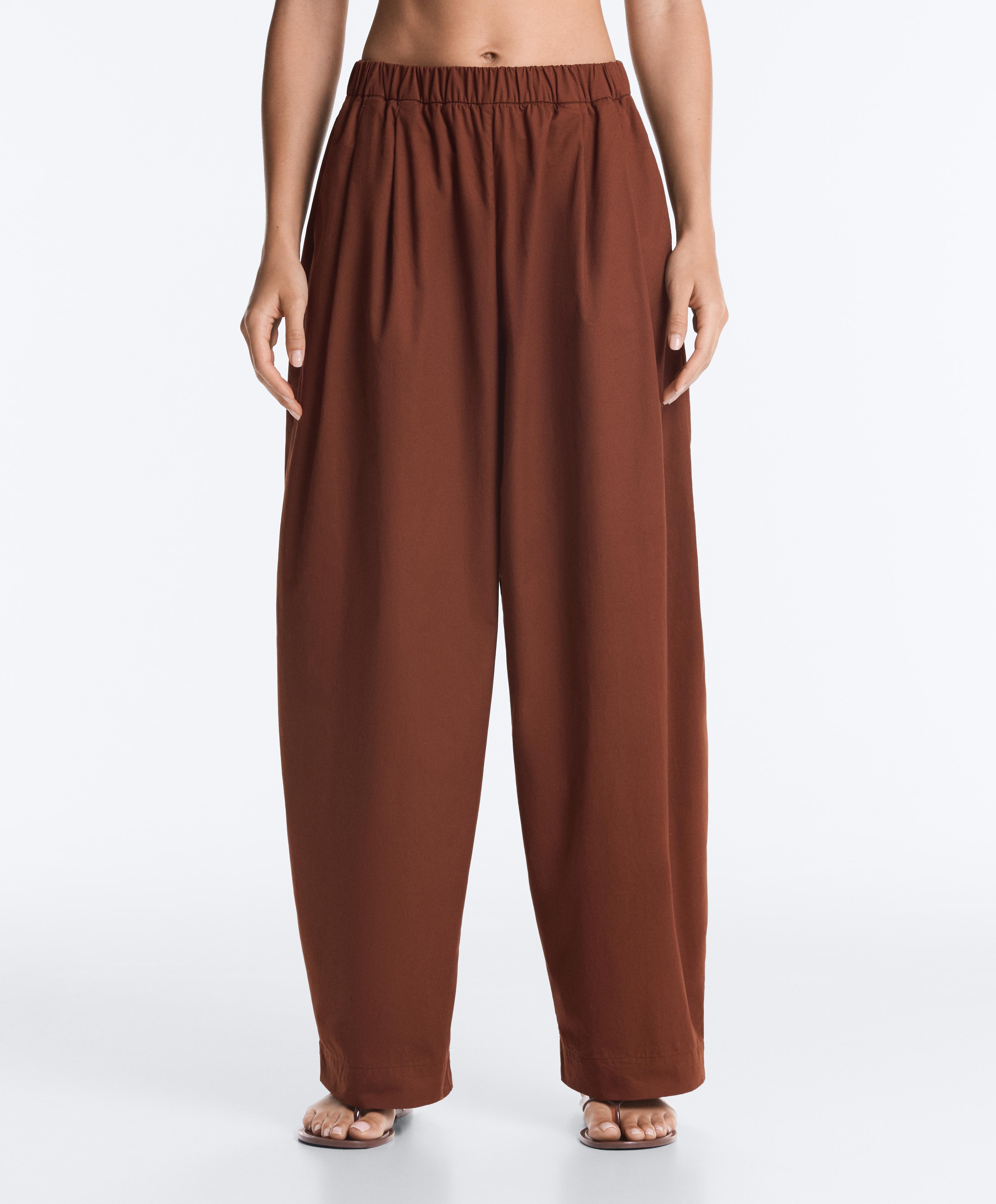 100% cotton tapered trousers — TERRACOTTA