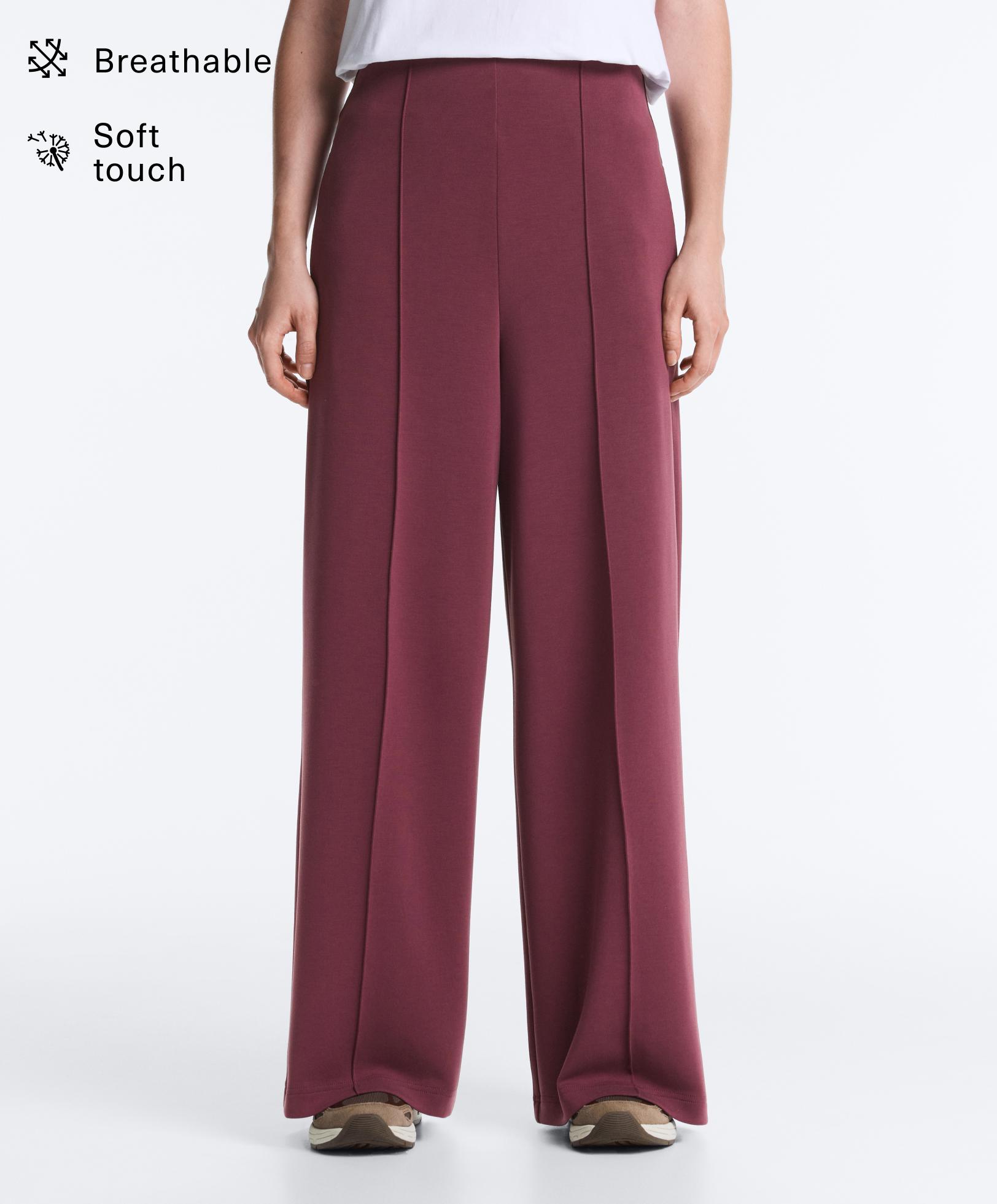 Rechte broek met naad en zachte modal