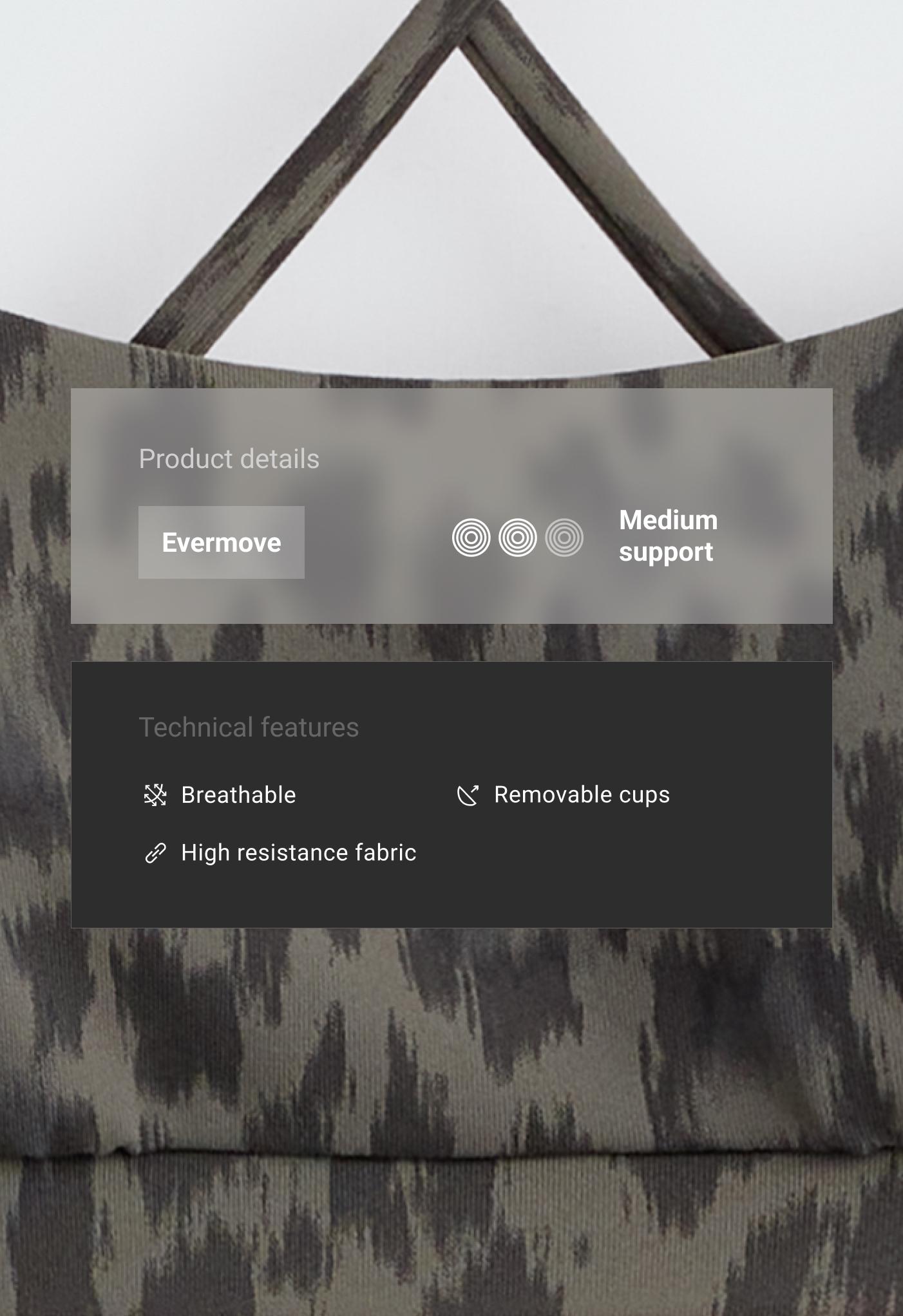 สปอร์ตบรา Evermove กระชับเล็กน้อยลายเสือดาว สปอร์ตบรา Evermove กระชับเล็กน้อยลายเสือดาว