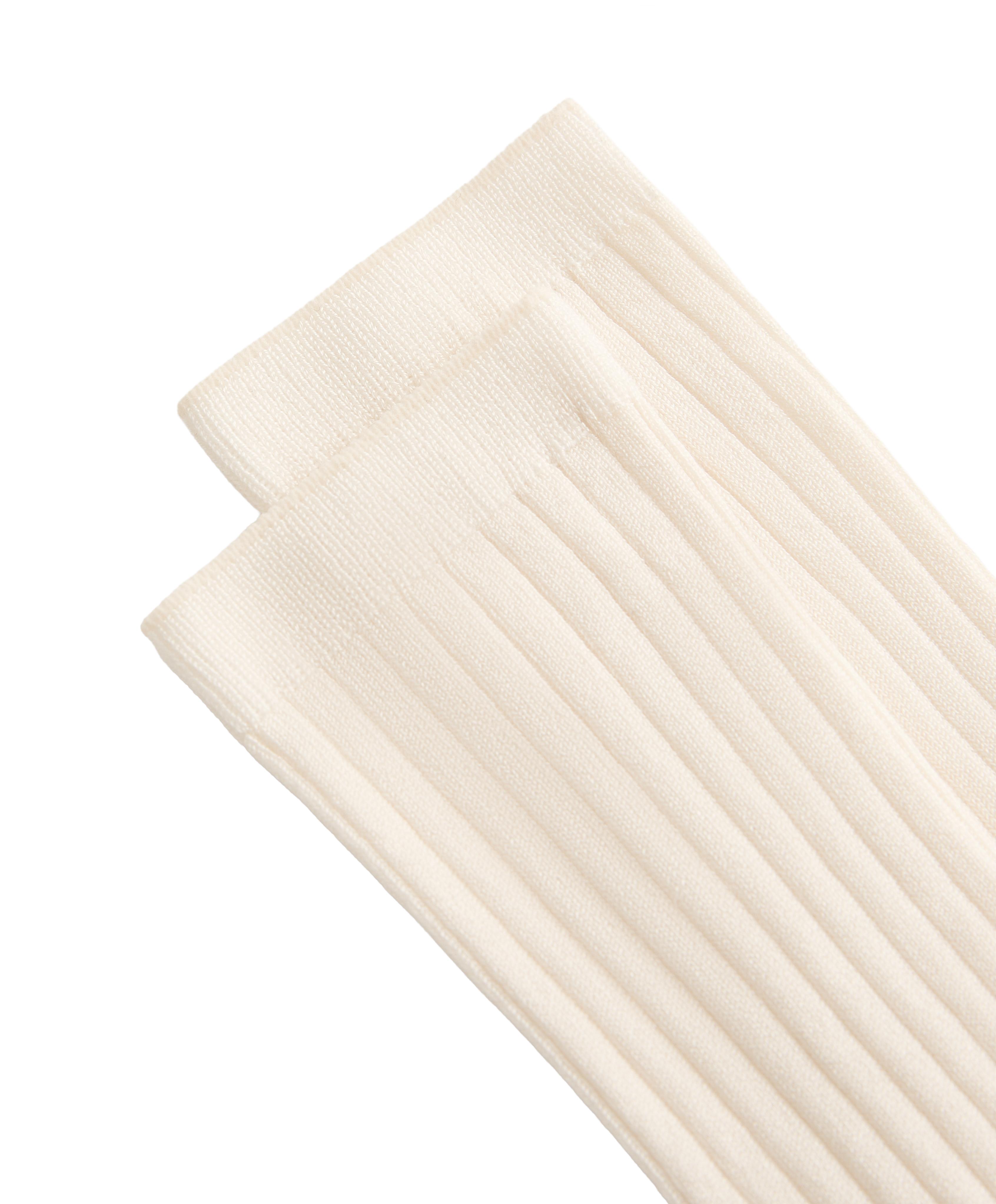 Classic Rib silk blend sock — ECRU
