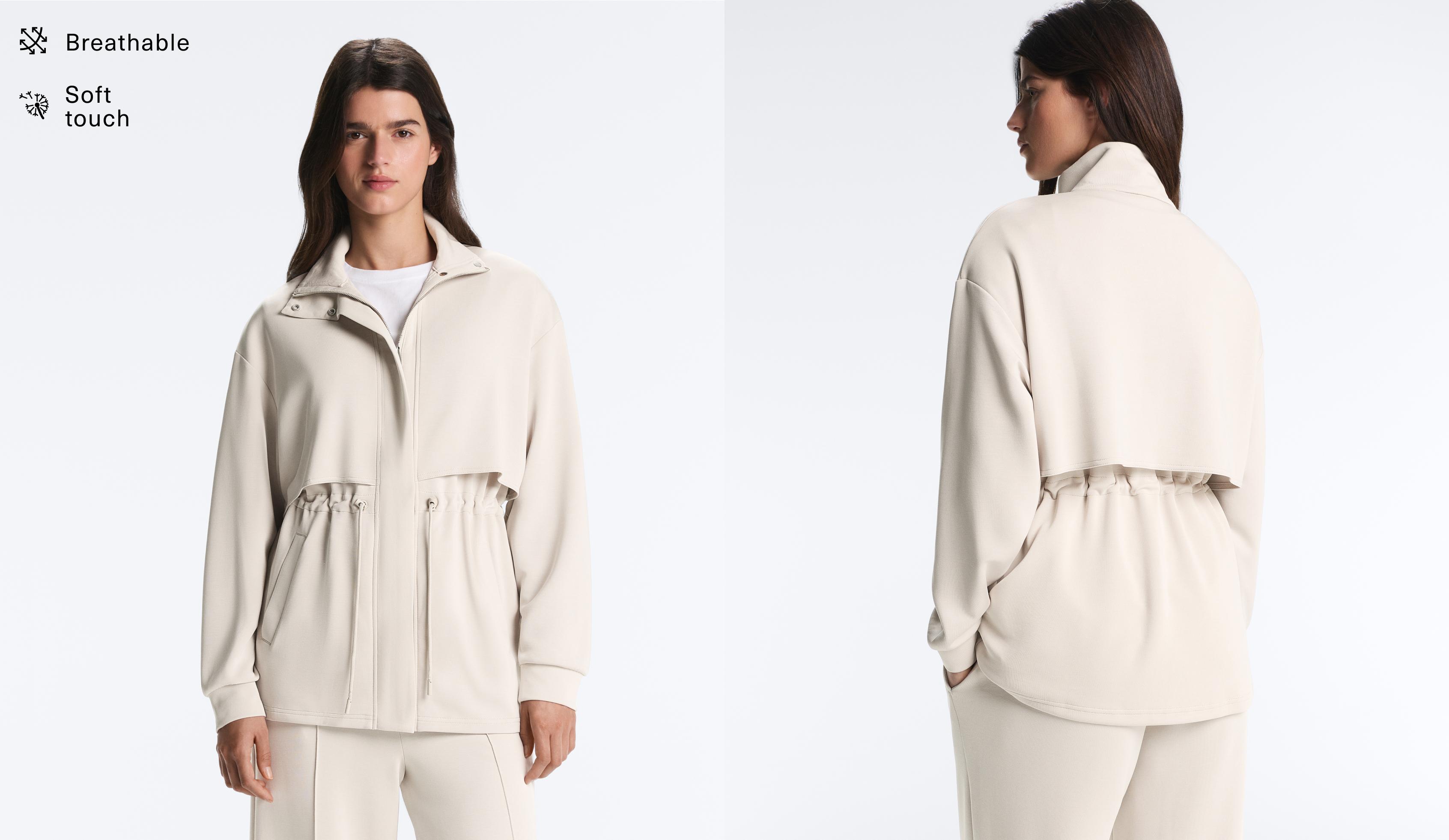 Chaqueta larga bolsillos con modal tacto suave