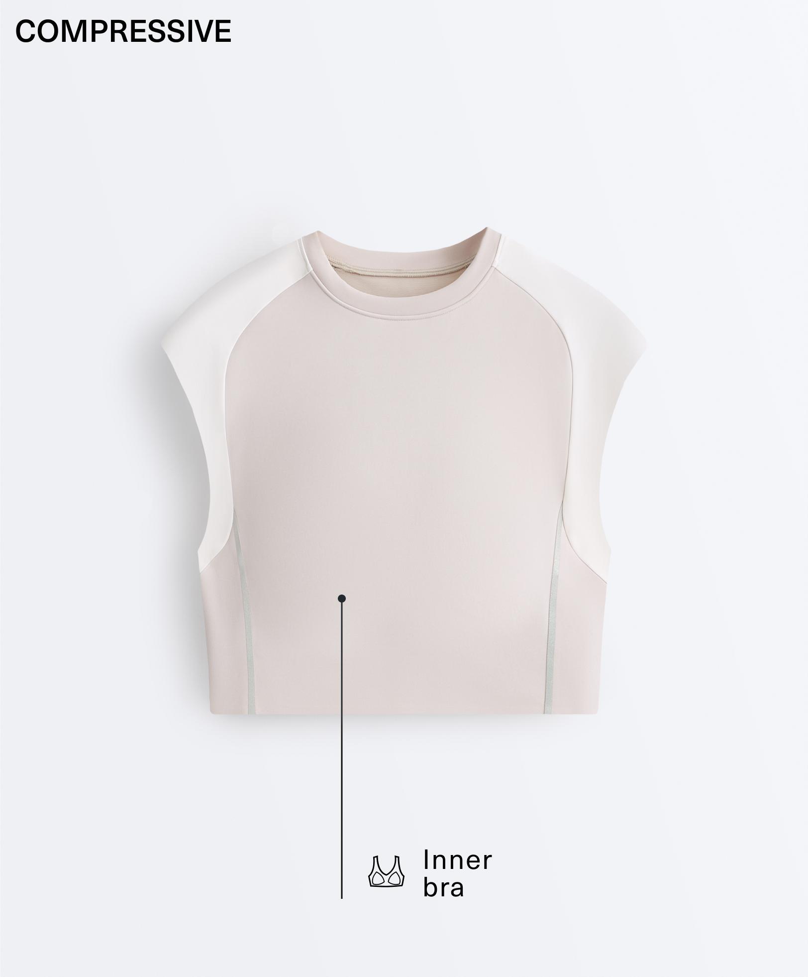 Reflective Compressive tank top — TAUPE