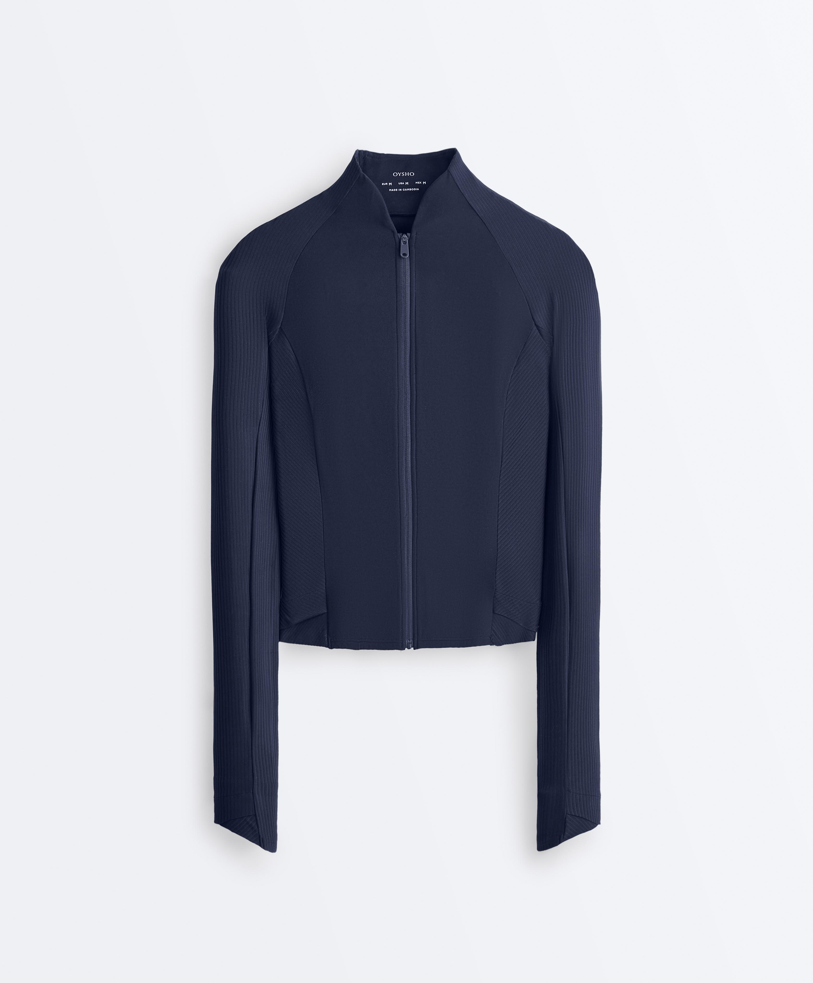 Comfortlux rib technical jacket — NAVY BLUE
