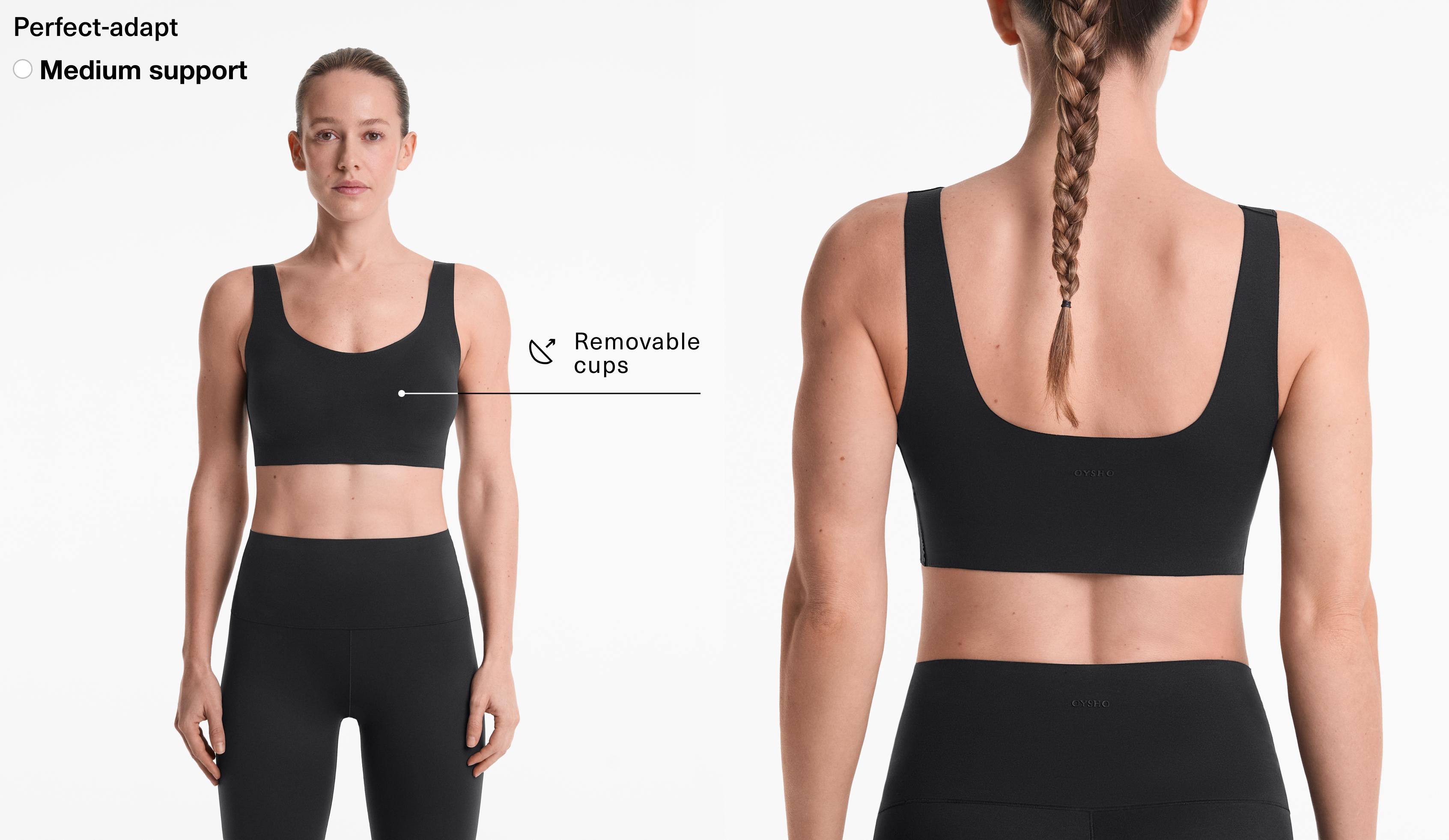 Perfect-adapt medium-support sports bra with cups