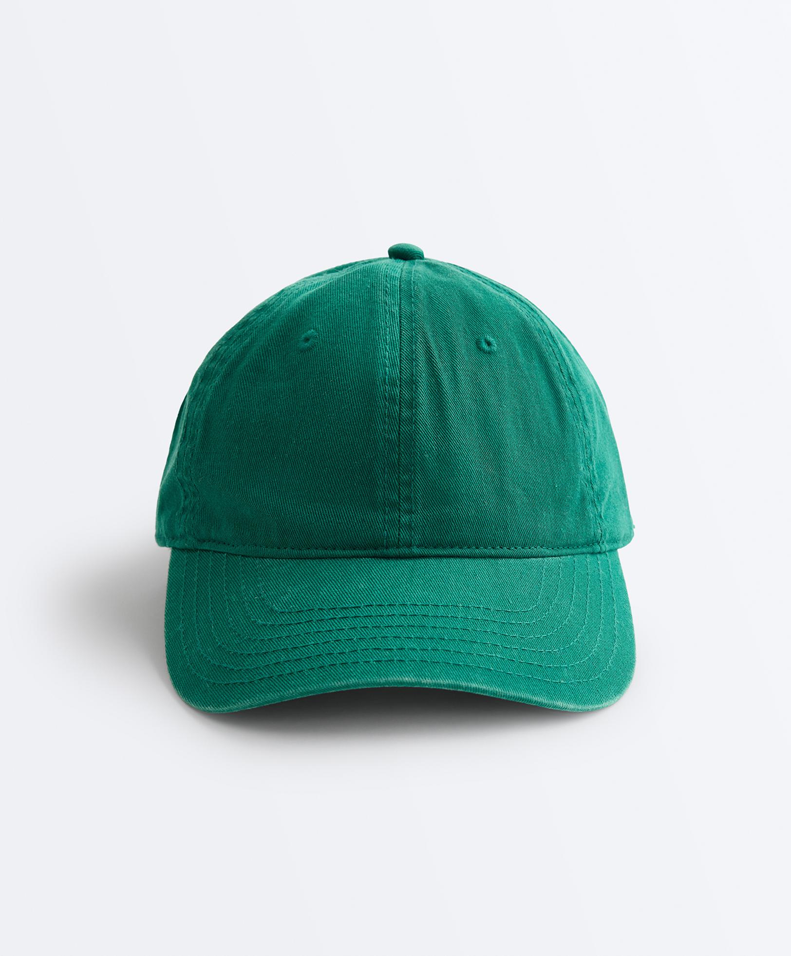 Washed-effect 100% cotton cap — GREEN