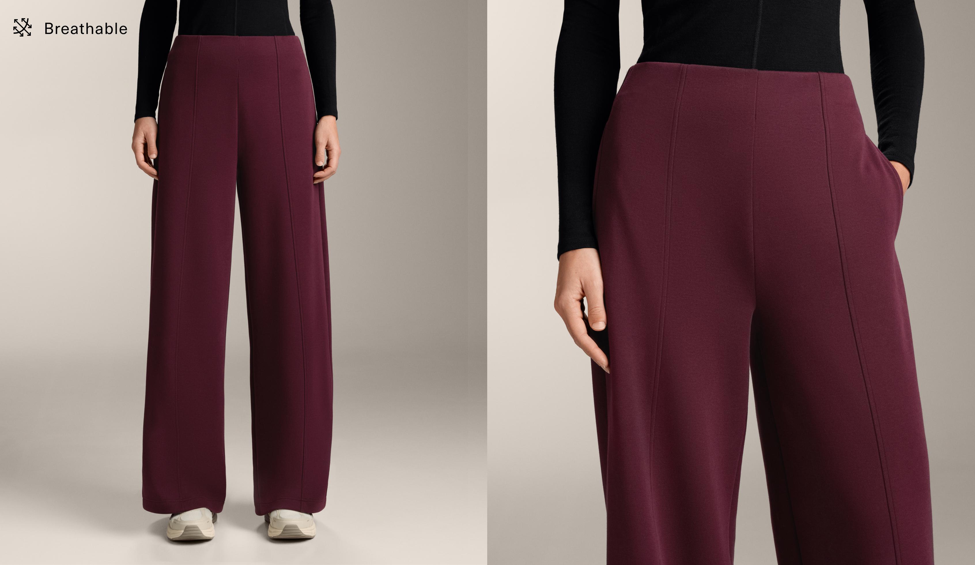 Super high rise piqué long trousers with cotton