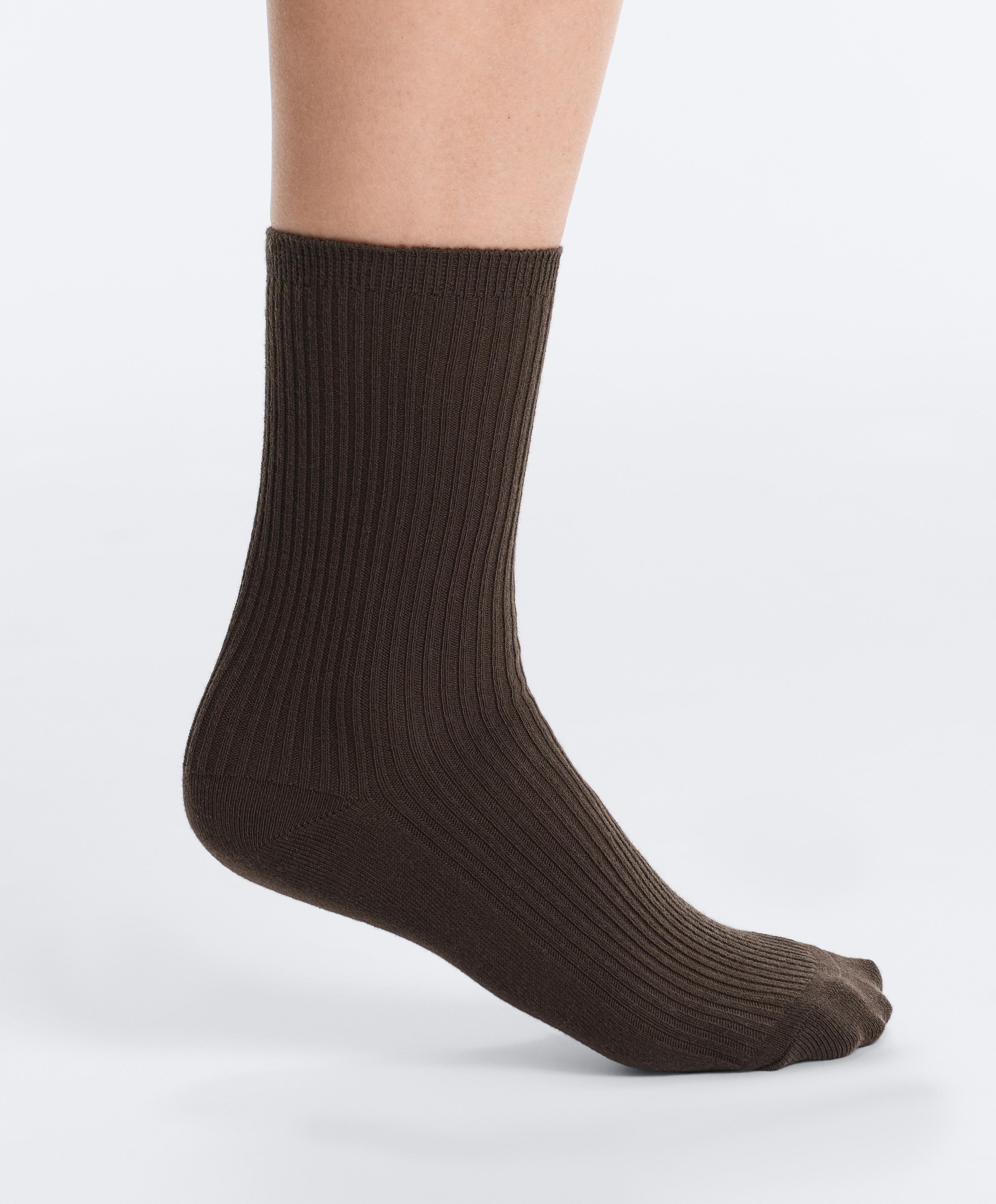 5 pairs of cotton blend classic socks — SAND MELANGE