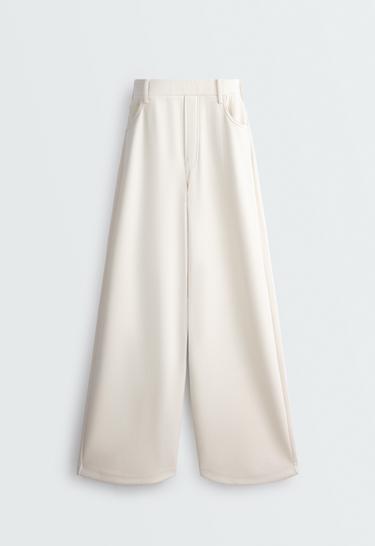 5-pocket wide-leg trousers — PALE ECRU 6
