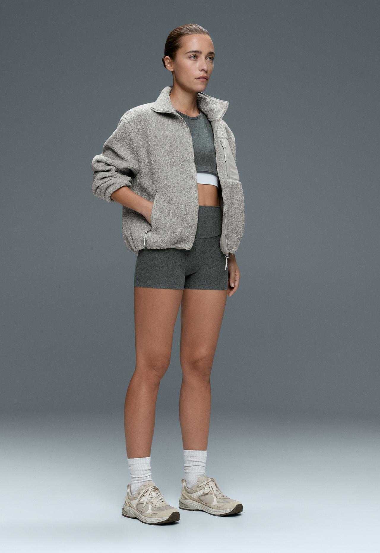 Hot pants high rise Comfortlux 10 cm — DARK GREY MELANGE