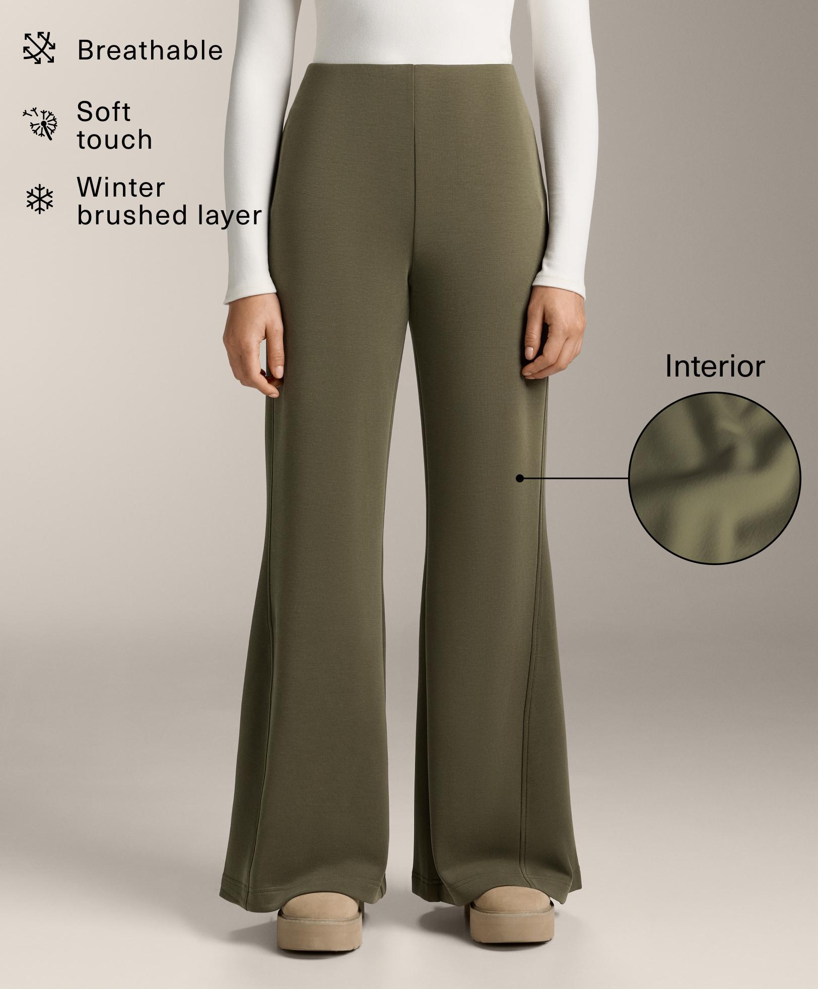 กางเกงขายาวทรง super high rise flare ผสม modal brushed