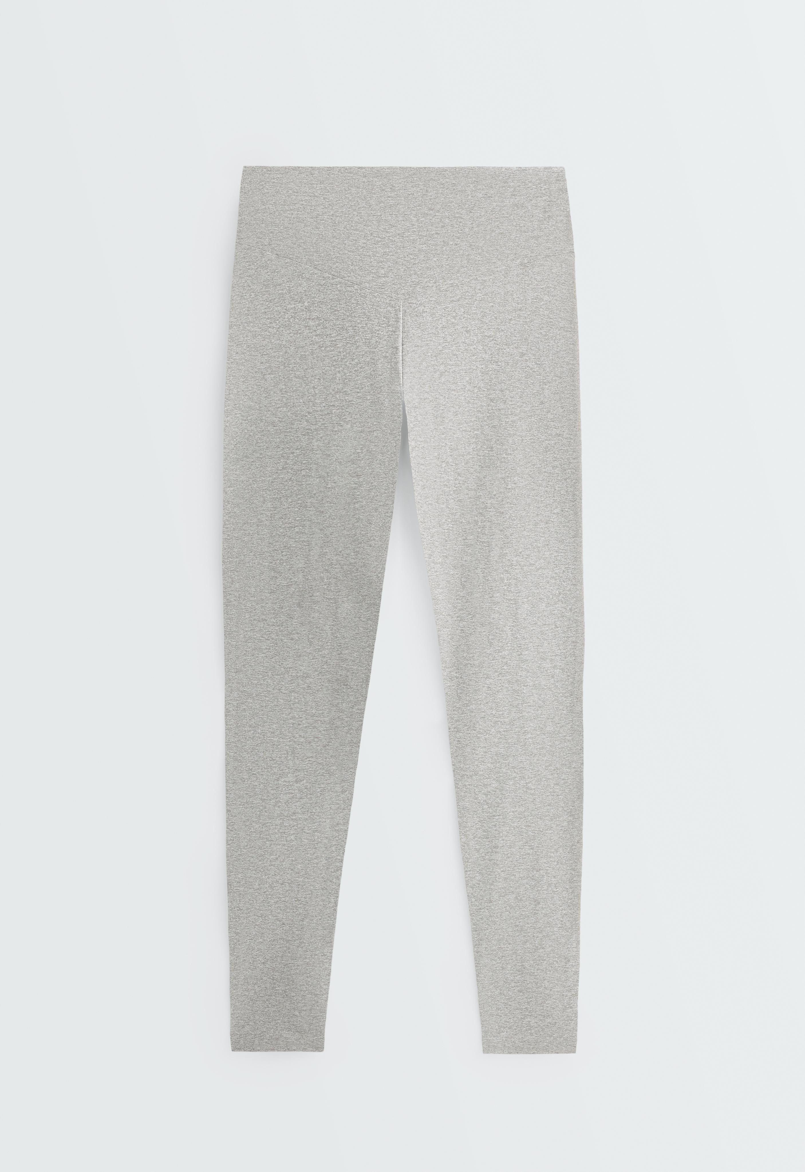 Comfortlux high-waisted ankle-length heathered leggings — PALE GREY
