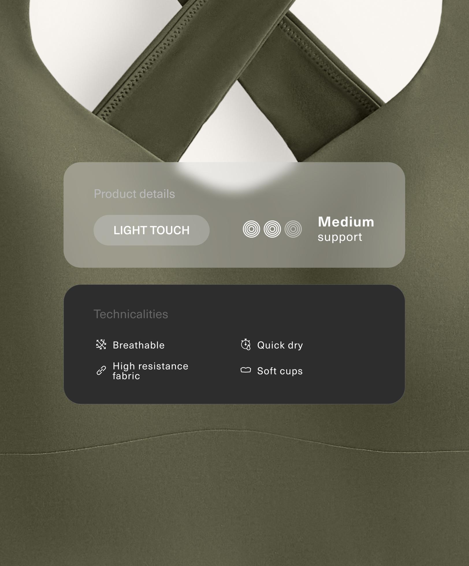 Сутиен Light Touch с кръстосан гръб и средна поддръжка Сутиен Light Touch с кръстосан гръб и средна поддръжка