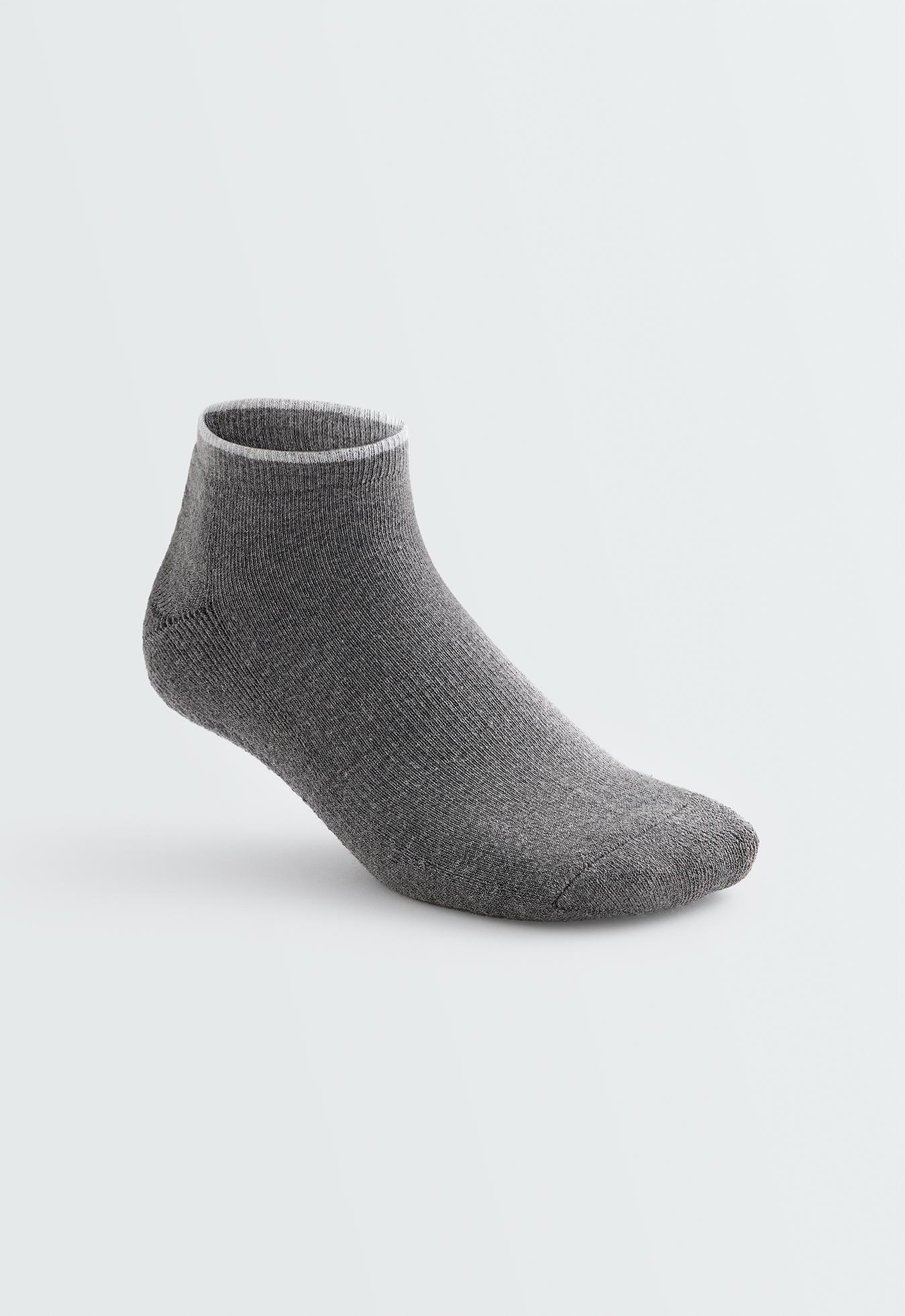 2 pairs of cotton quarter yoga and Pilates socks — DARK-GREY MELANGE