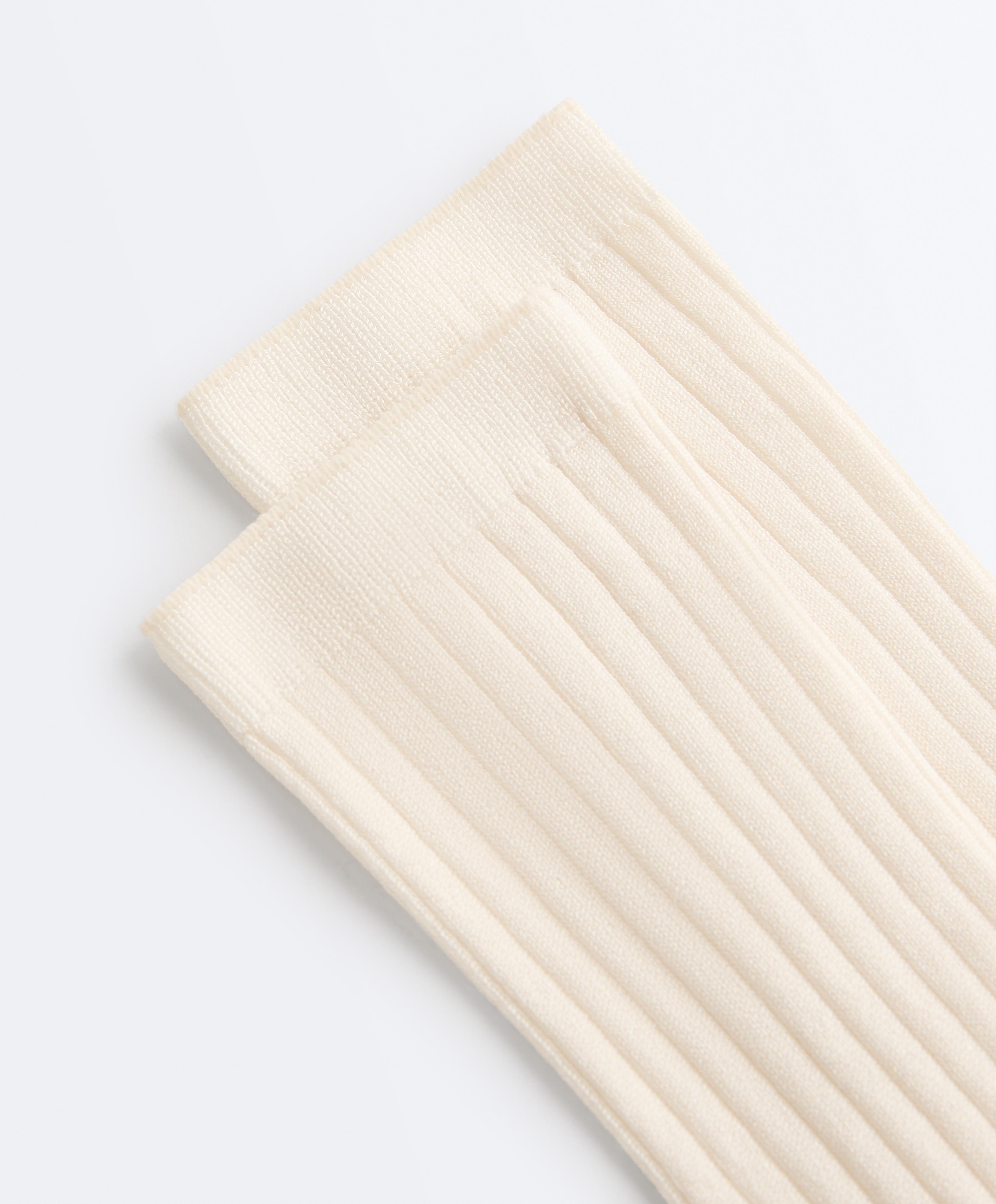 Classic Rib silk blend sock — ECRU