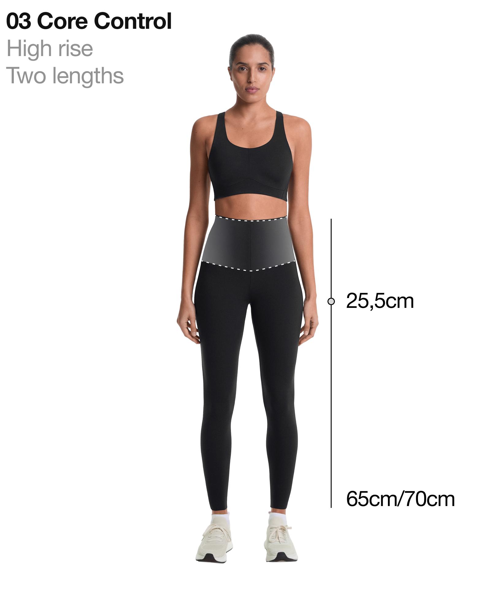 Compressive core control ankle-length leggings