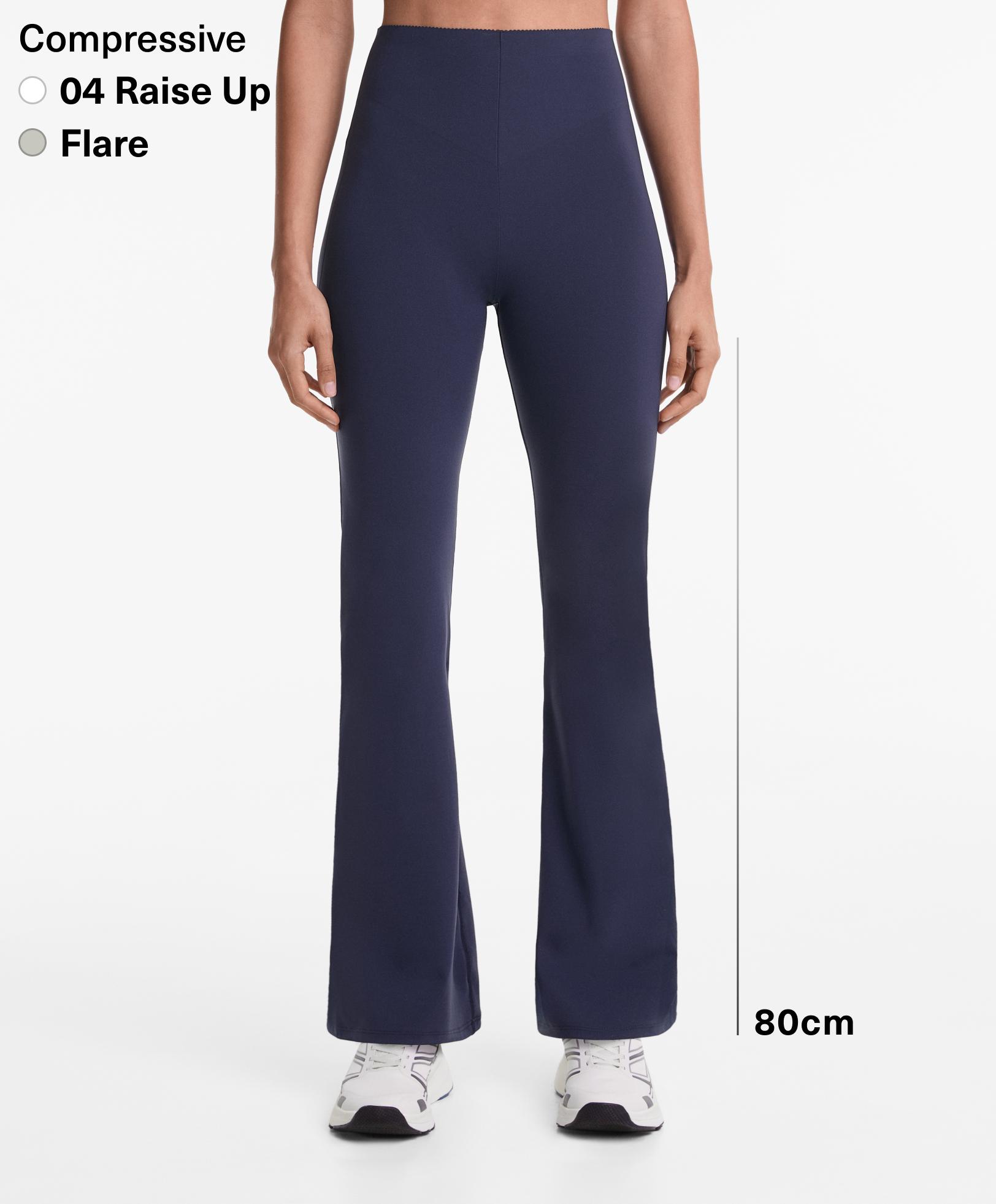 Raise up compressive 80cm flare trousers