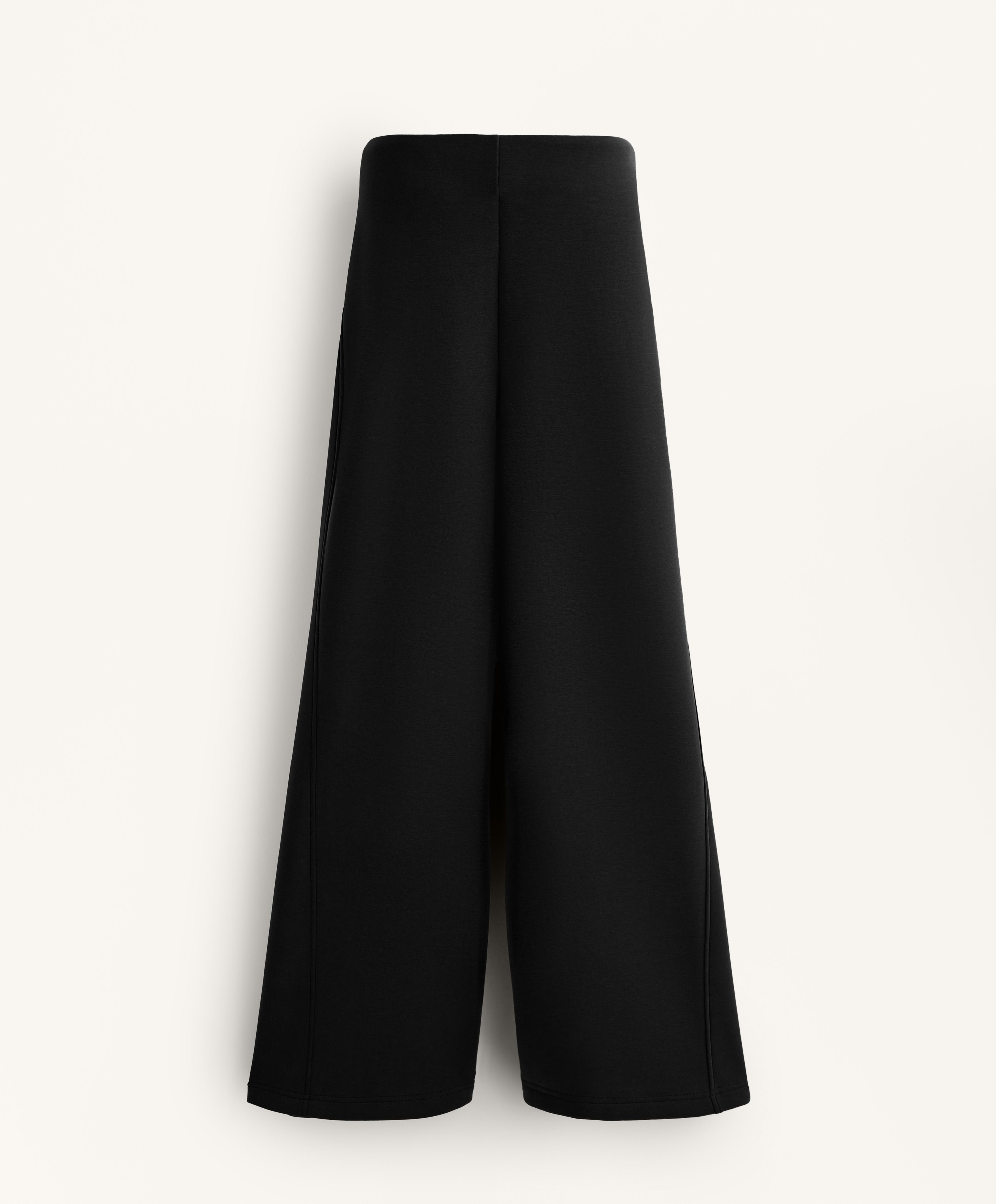 Super high-rise flare trousers with brushed modal — BLACK