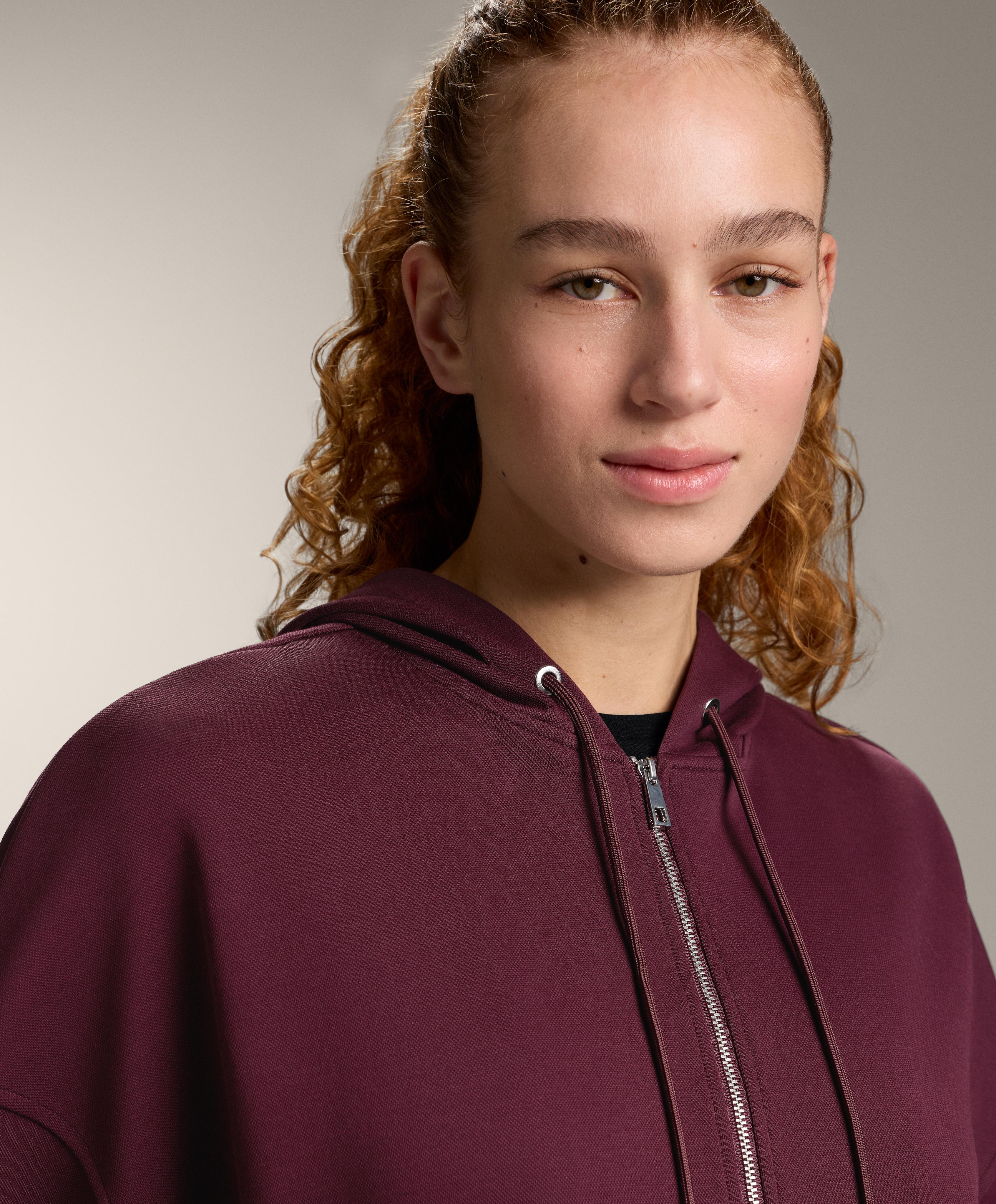 Chaqueta oversize capucha piqué con algodón